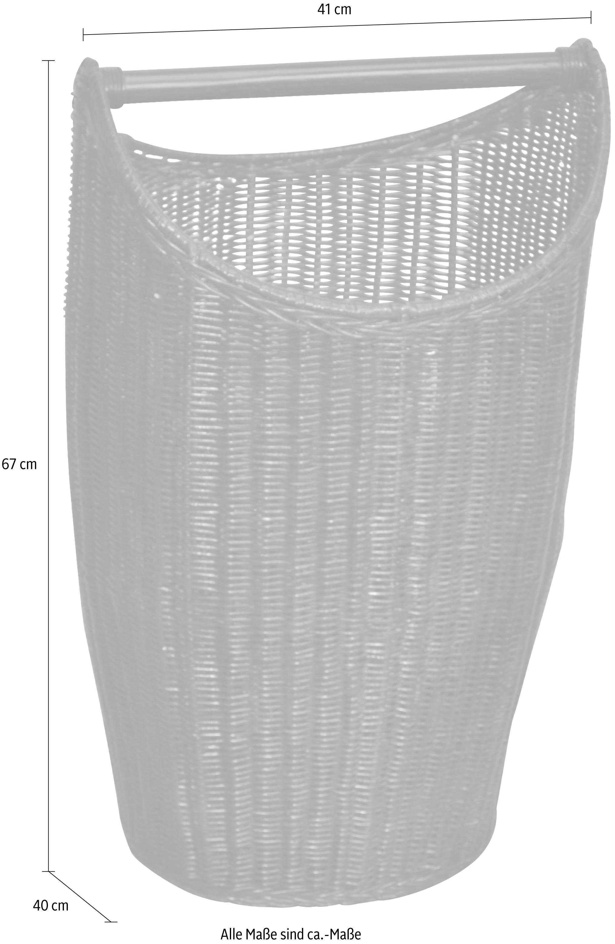 Home affaire Wasmand Rotan-vlechtwerk, landelijke stijl, met handgreep, hoogte 67 cm