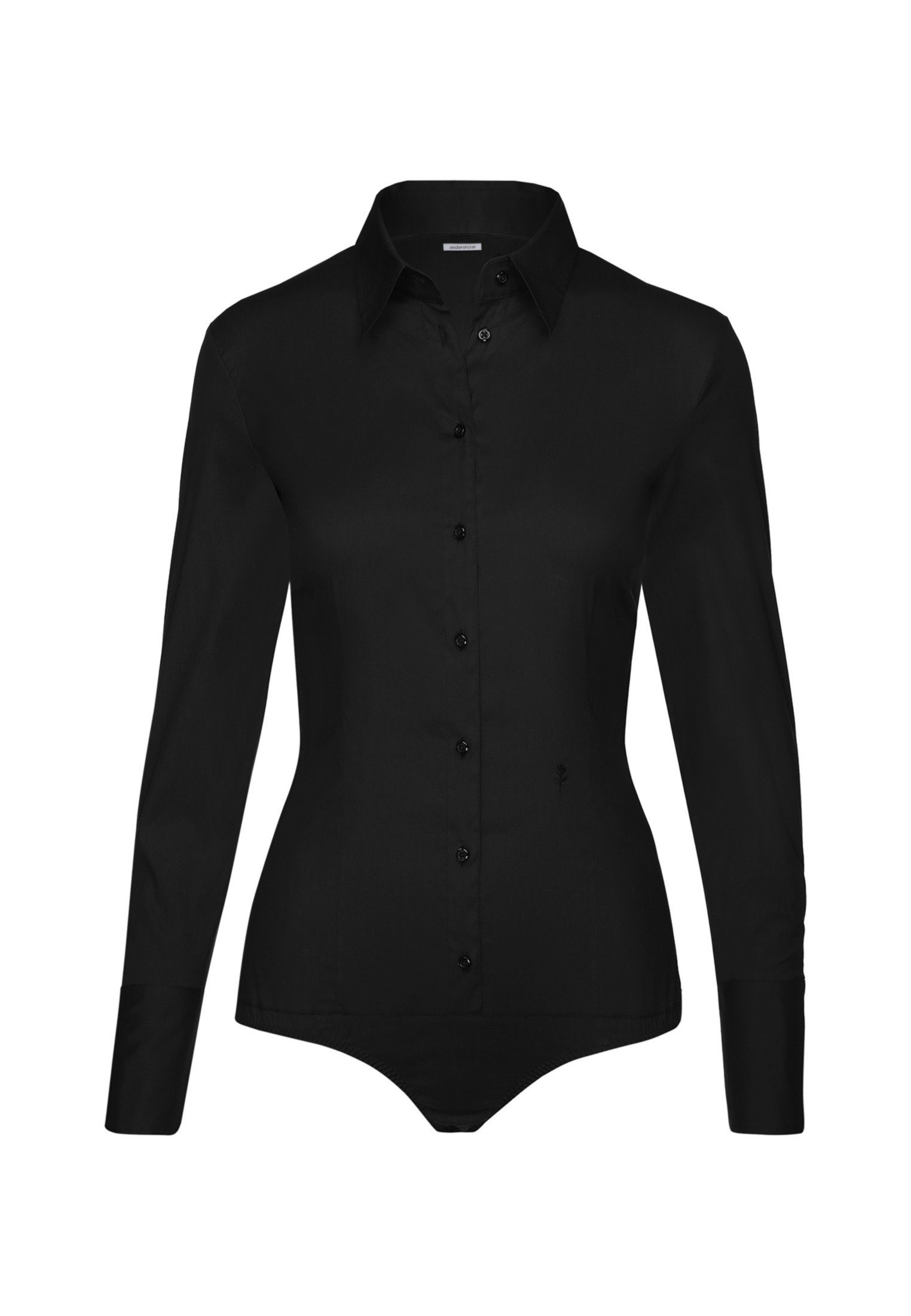 seidensticker Klassieke blouse Zwarte roos Lange mouwen kraag uni