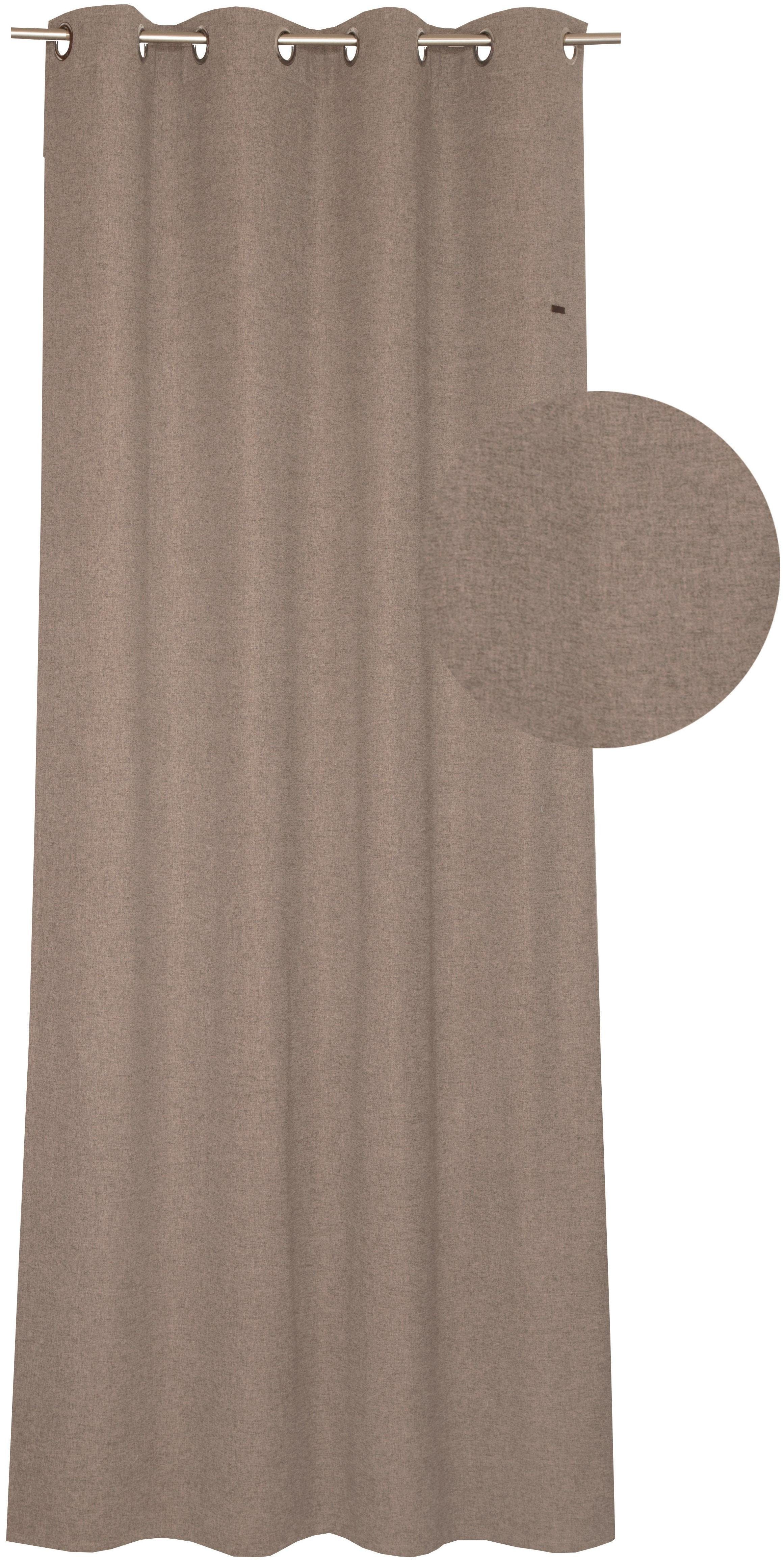 Esprit Gordijn Harp HxB: 250x140, ondoorzichtig, met leren label(BxH) 140 x 250 cm (1 stuk)