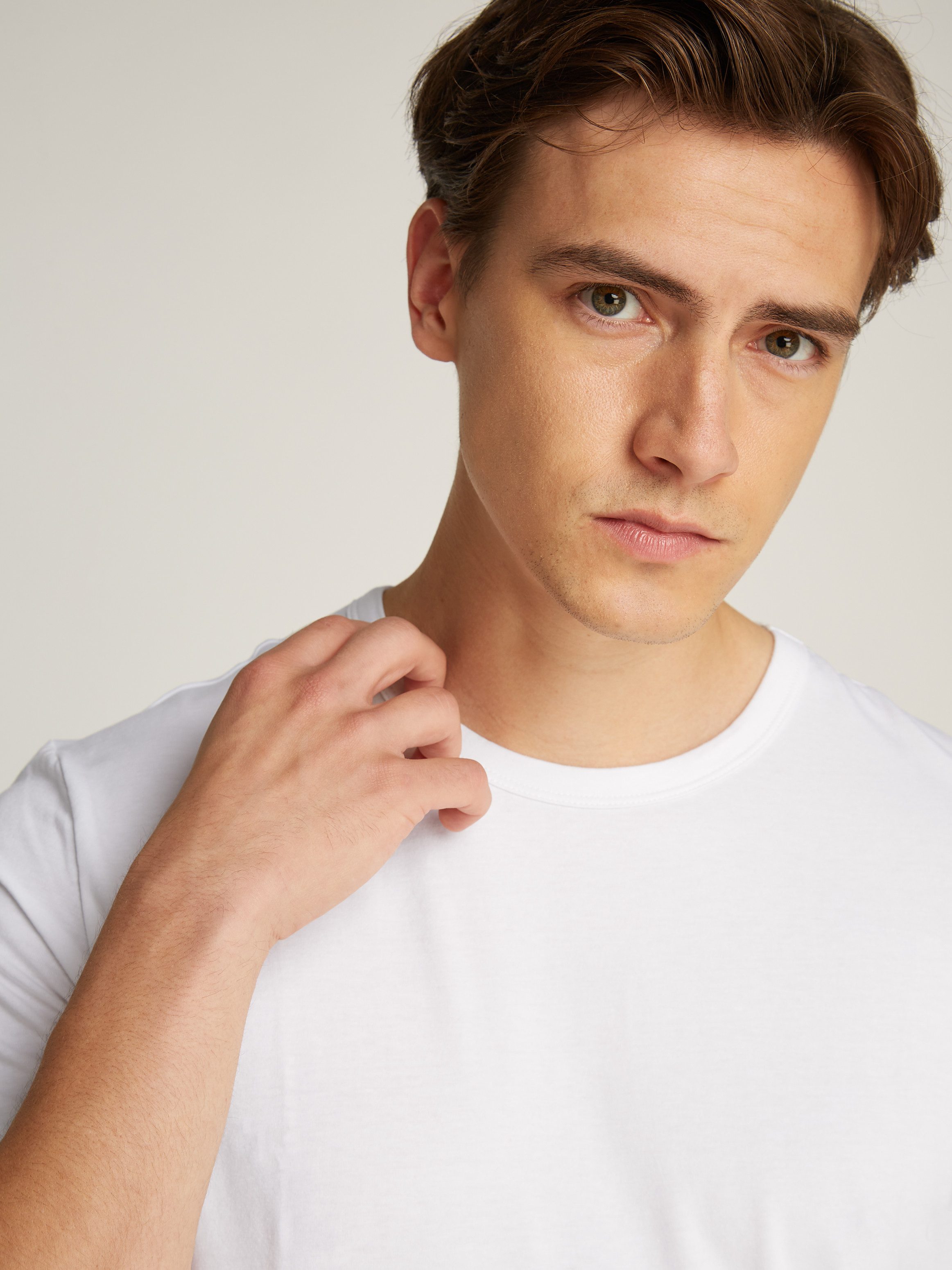 Calvin Klein T-shirt S/S CREW NECK 3PK met logo aan de zoom (3-delig, Set van 3)
