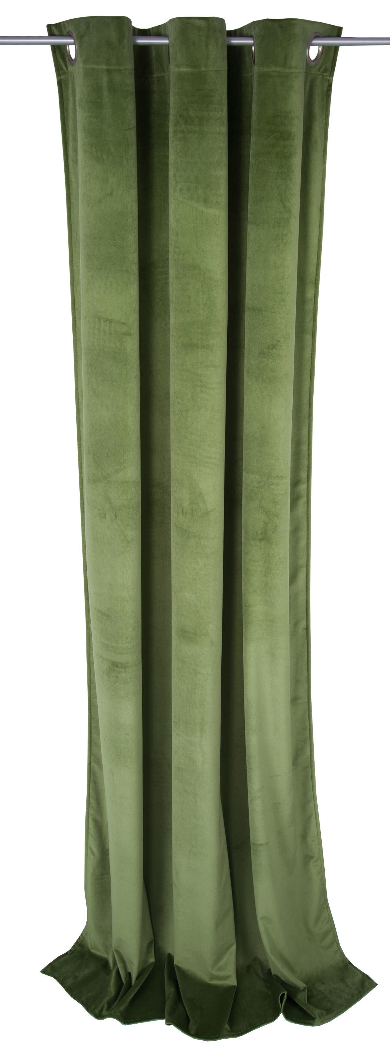 TOM TAILOR HOME Gordijn FRENCH VELVET (1 stuk) kant & klaar gordijnen maat H/B: 245/135 cm groen