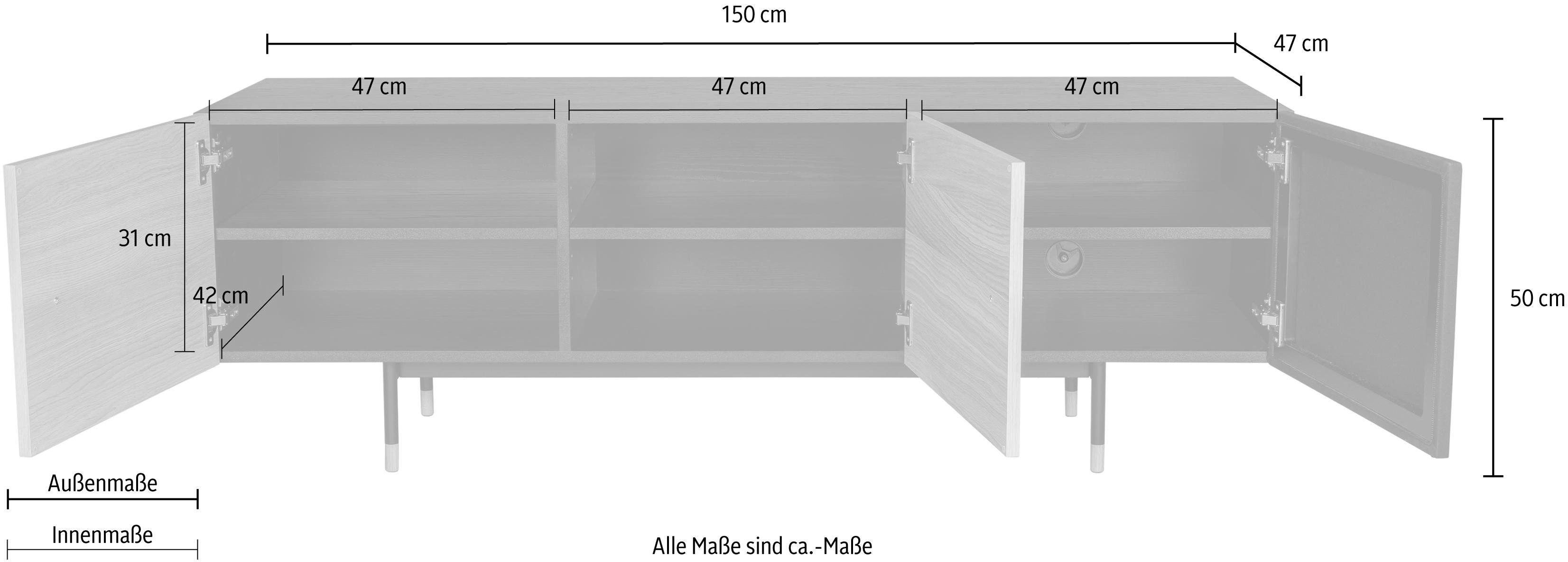 Woodman Tv-meubel Daniel met soft-closefunctie, breedte 150 cm