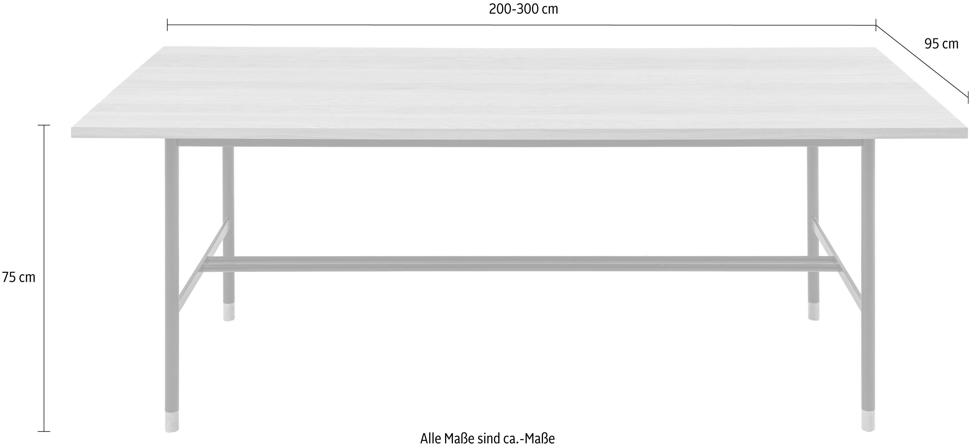 Woodman Eettafel Daniel Breedte 200 cm, te verlengen tot 300 cm