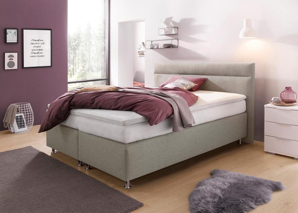 Westfalia Polsterbetten Boxspring naar keuze met ledverlichting boxsprings beige