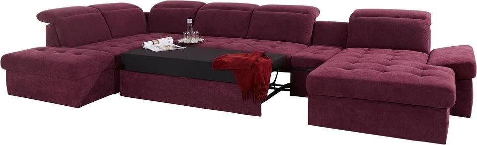 sit&more Zithoek Stardust U-vorm met verstelbare hoofdsteun, armleuningen en tafelelement
