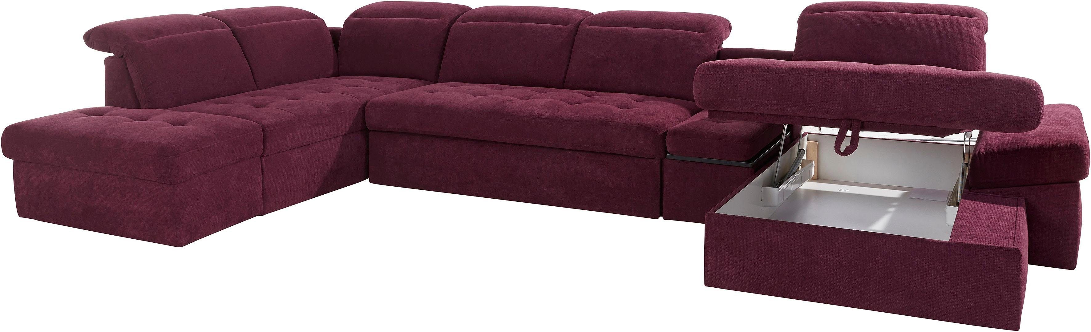 sit&more Zithoek Stardust U-vorm met verstelbare hoofdsteun, armleuningen en tafelelement