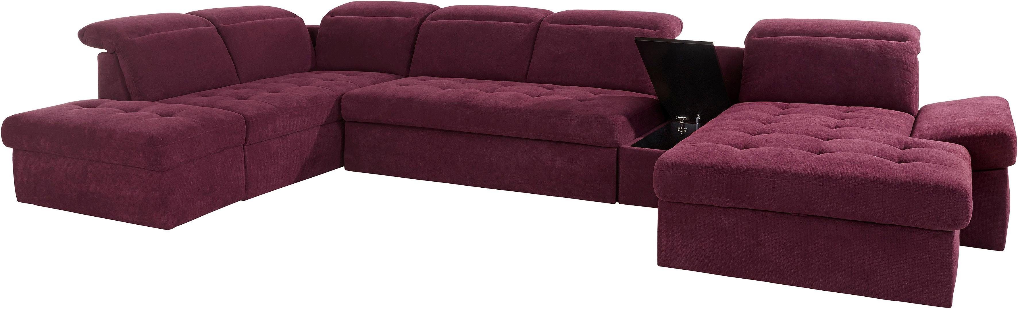 sit&more Zithoek Stardust U-vorm met verstelbare hoofdsteun, armleuningen en tafelelement