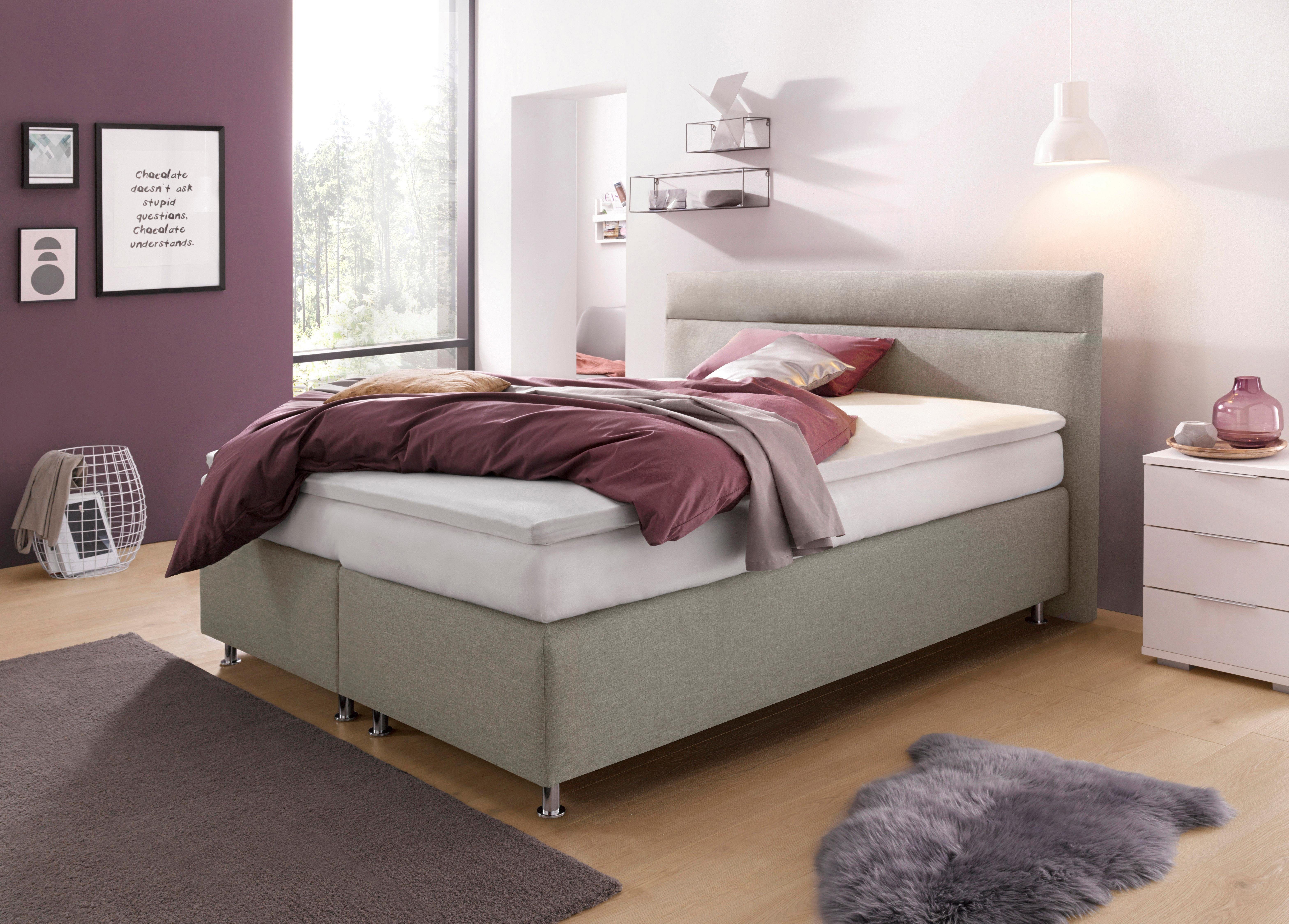 Westfalia Polsterbetten Boxspring naar keuze met ledverlichting boxsprings beige