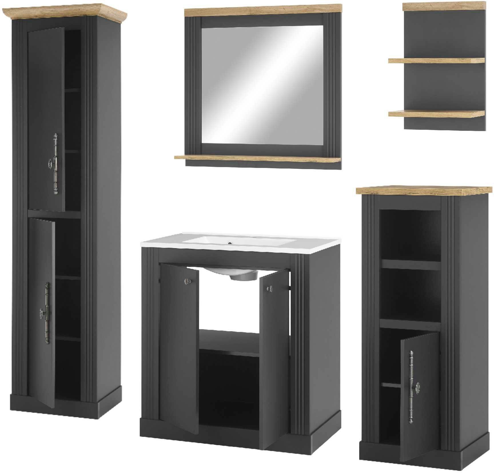 Home affaire Badkamerserie WESTMINSTER, badkamer in landhuisstijl, 5-delig badkamer (5-delig)