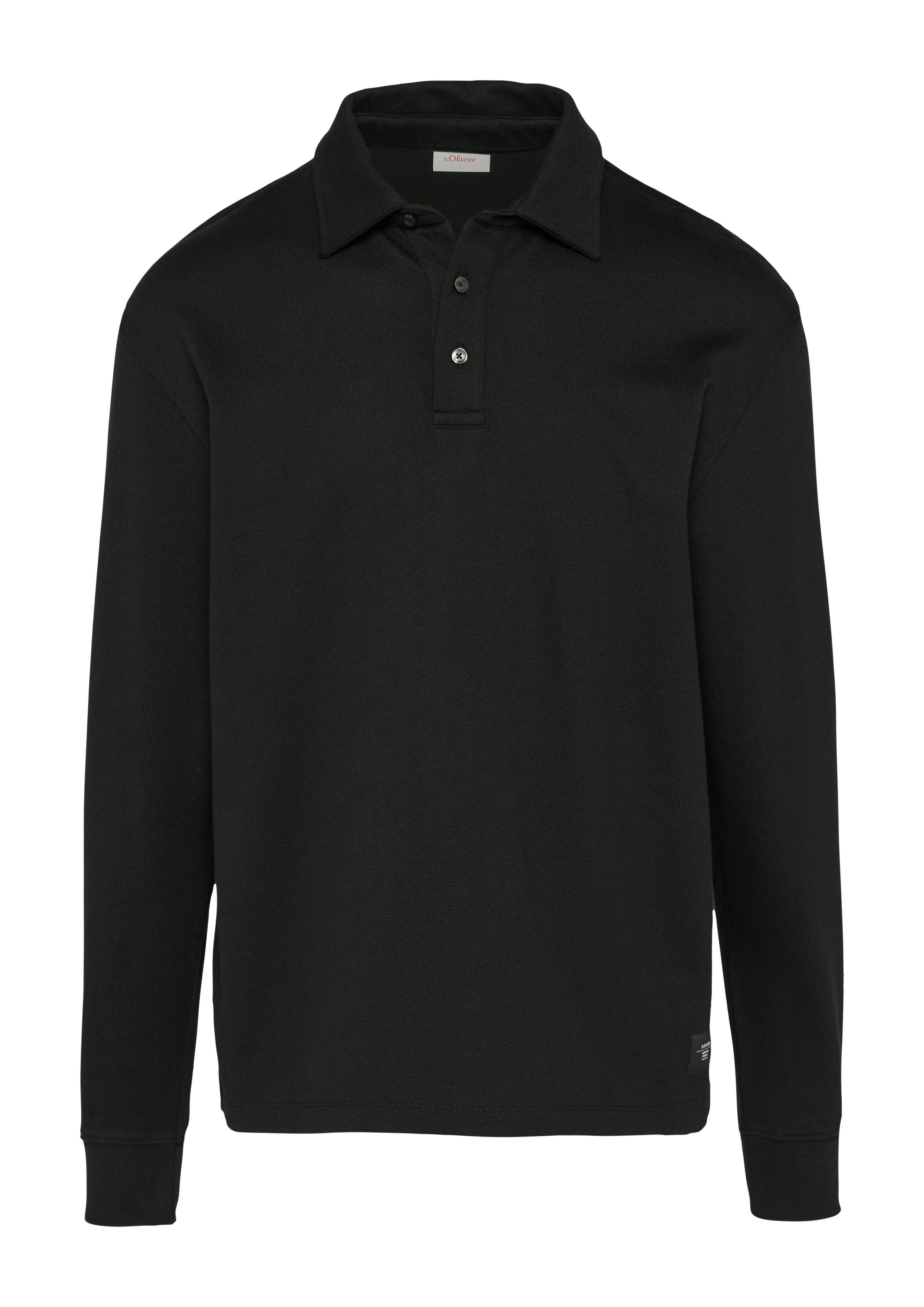 s.Oliver Poloshirt met lange mouwen met logoborduurwerk op de taille