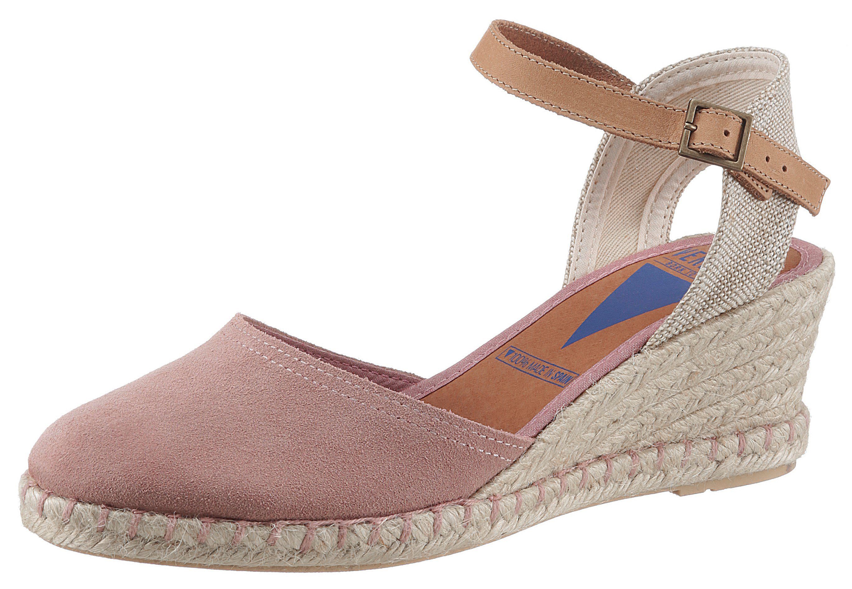 VERBENAS Sandaaltjes MALENA SERRAJE , zomerschoen, riemzandalen, vakantieschoen met sleehak dames sandaaltjes maat 39 roze