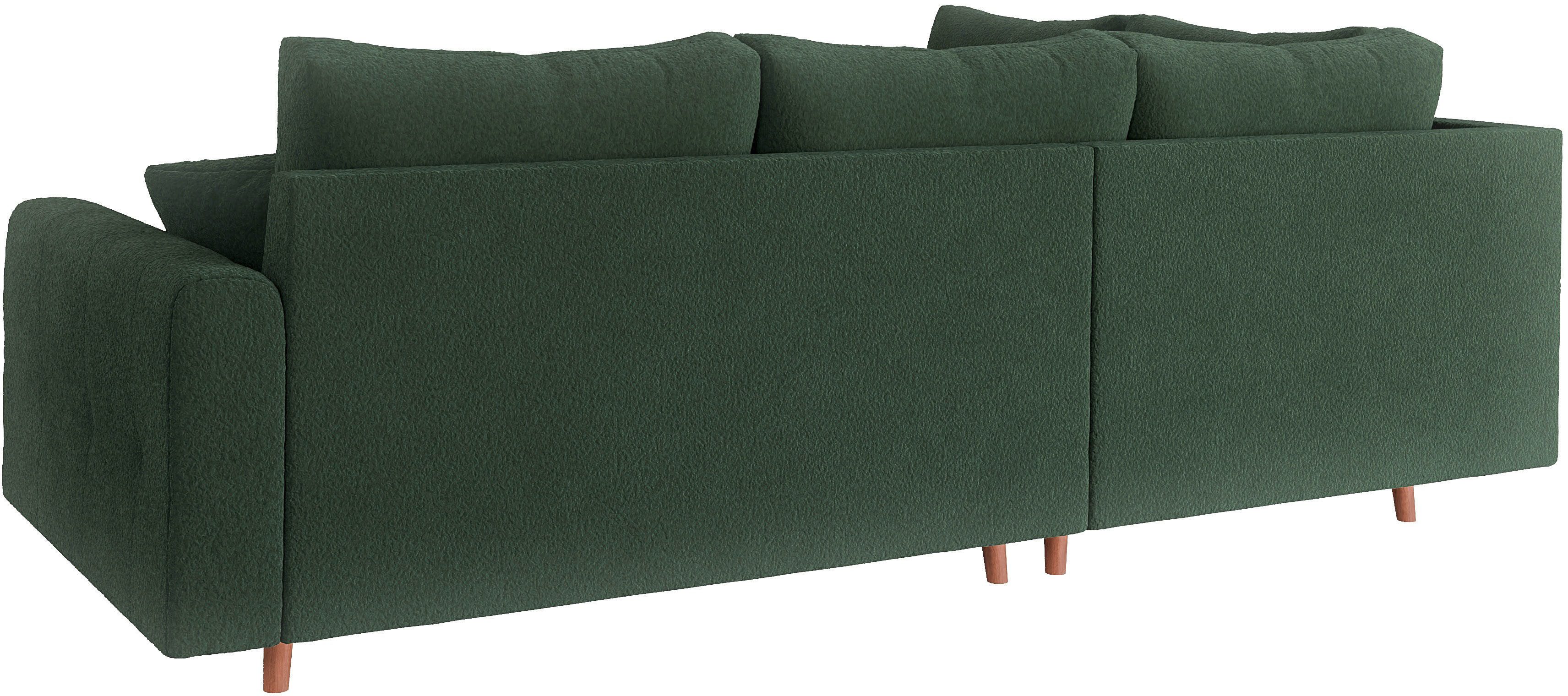 Home affaire Hoekbank CHARRE L-vorm met ottomane, afmetingen B/D/H: 231/161/81 cm fijne stiksels, losse rug- en sierkussens, ook in cord en bouclé