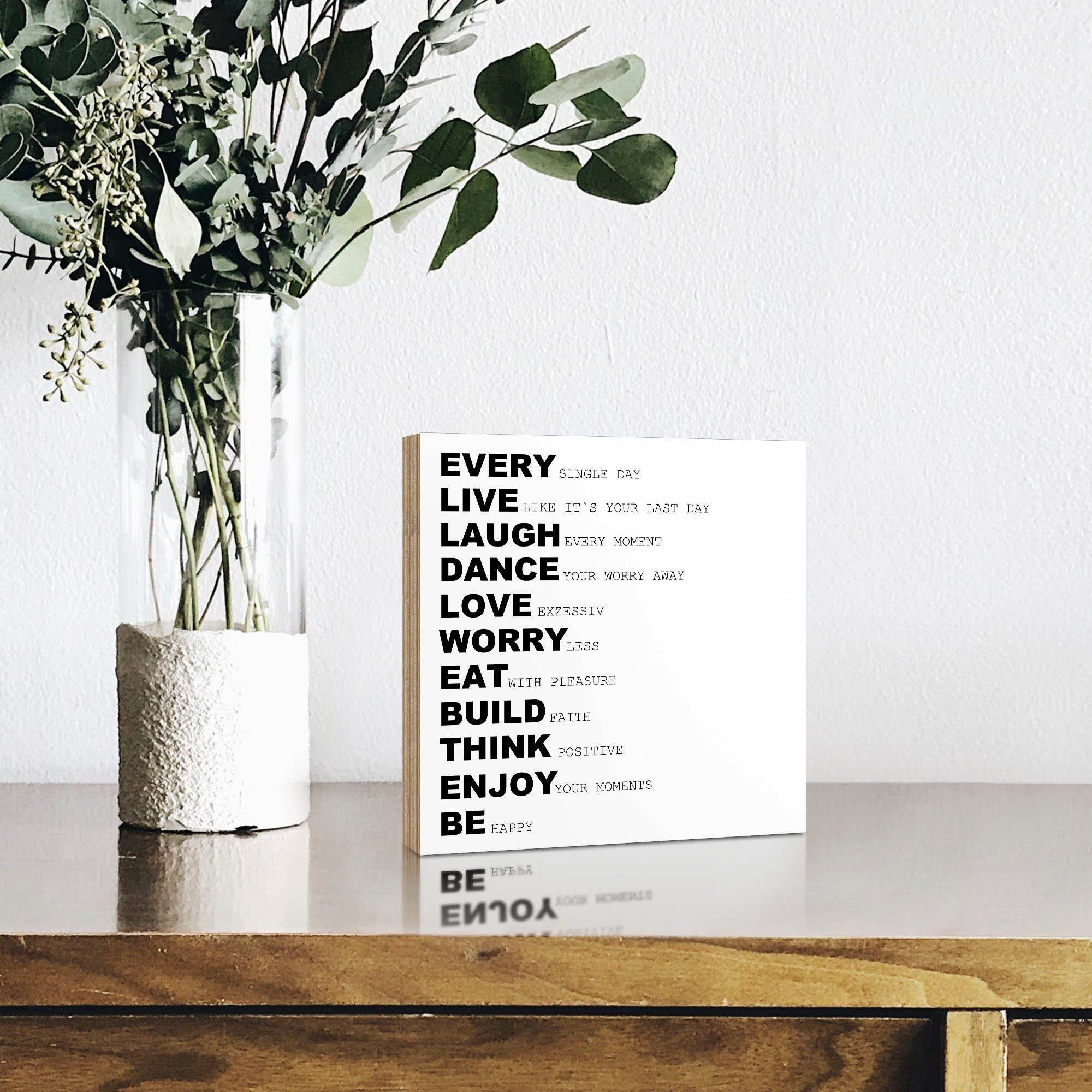 Artland Artprint op hout Elke dag