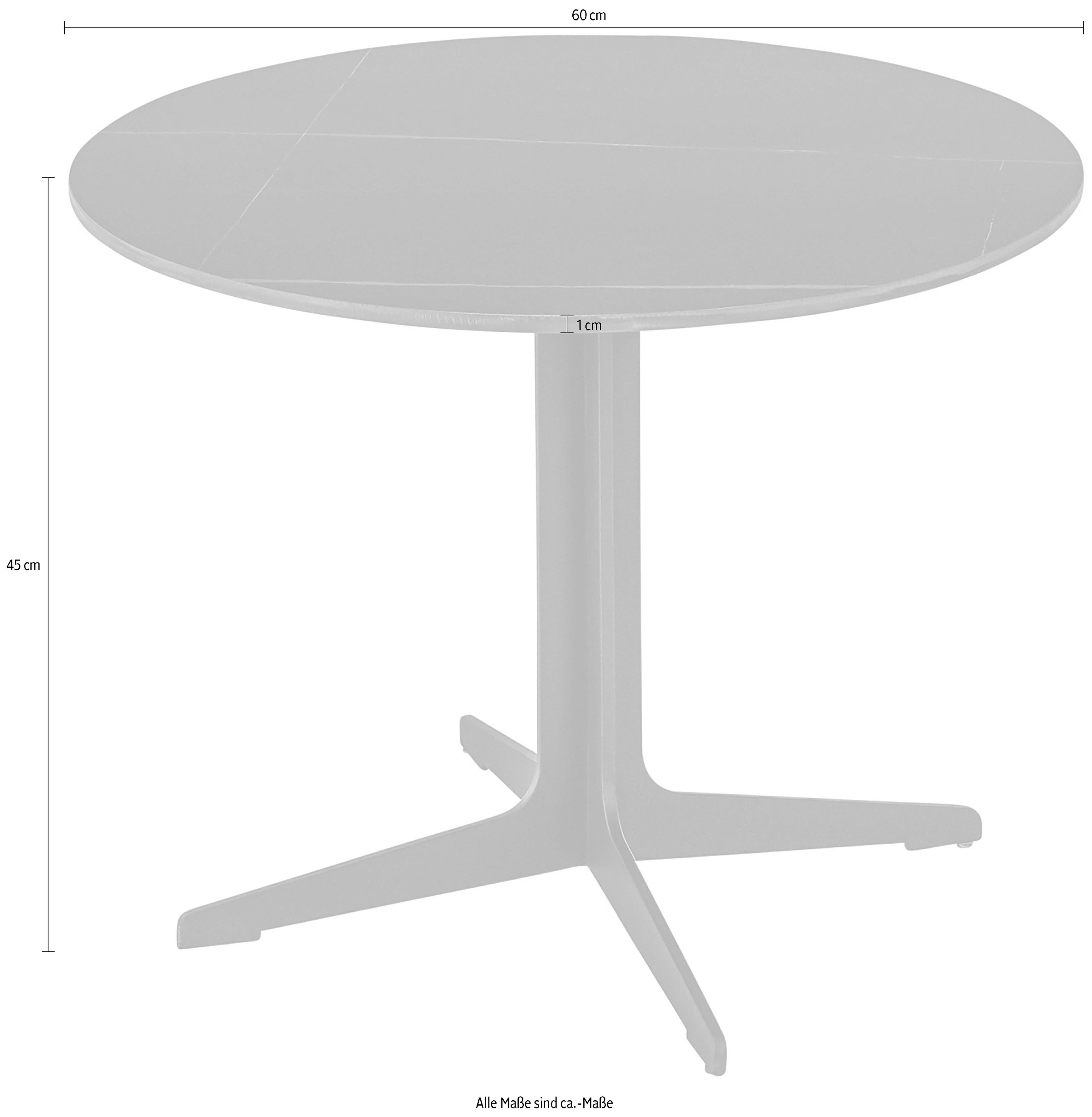 Stolkom Salontafel LENA rond zwart keramiek, tafel met zwart onderstel