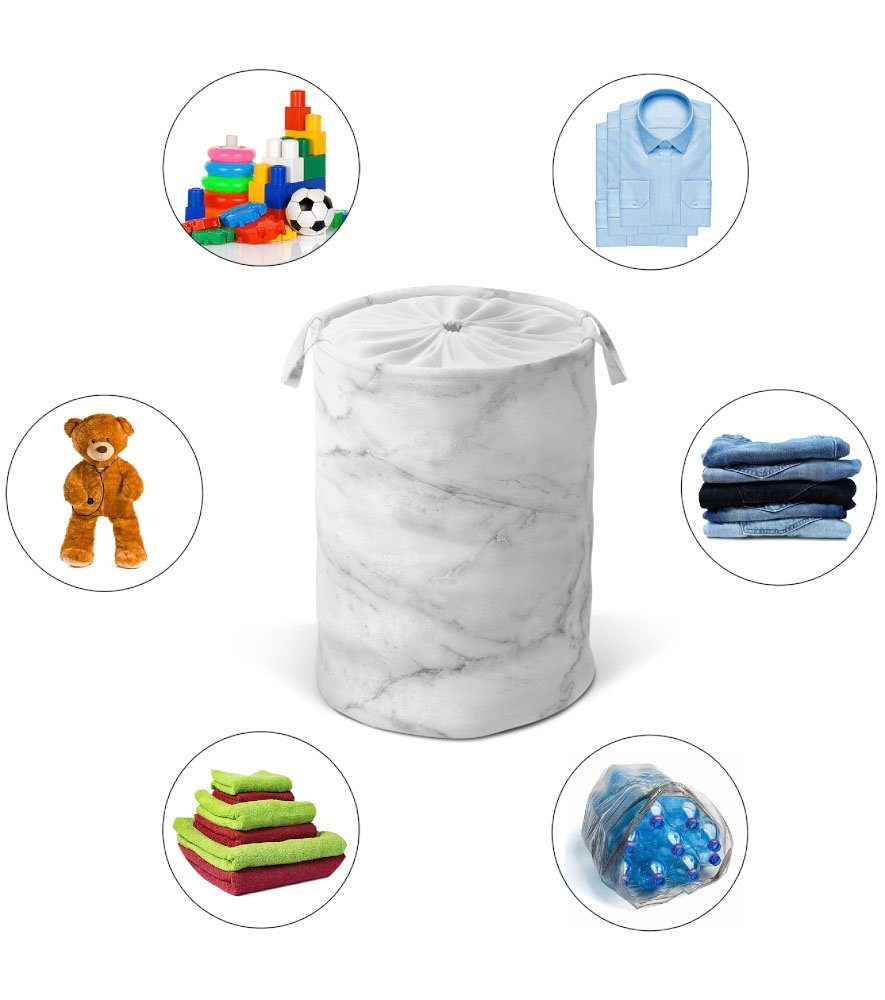 Sanilo Wasmand Marmer volle kleuren, fluweelzacht oppervlak, met deksel