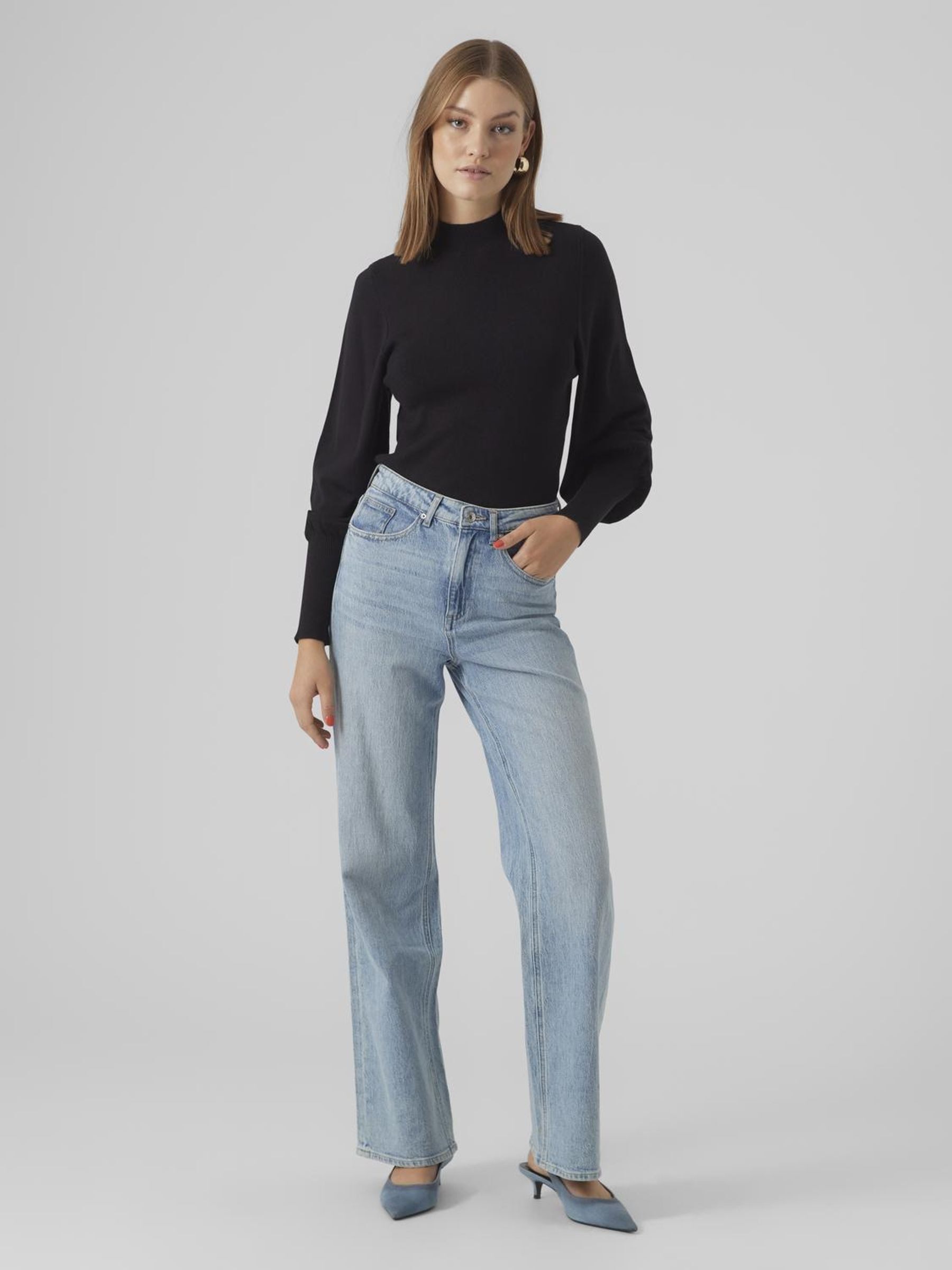 Vero Moda Gebreide trui VMHOLLYKARISPUFF LS HIGHNK PULLOV GA BOO