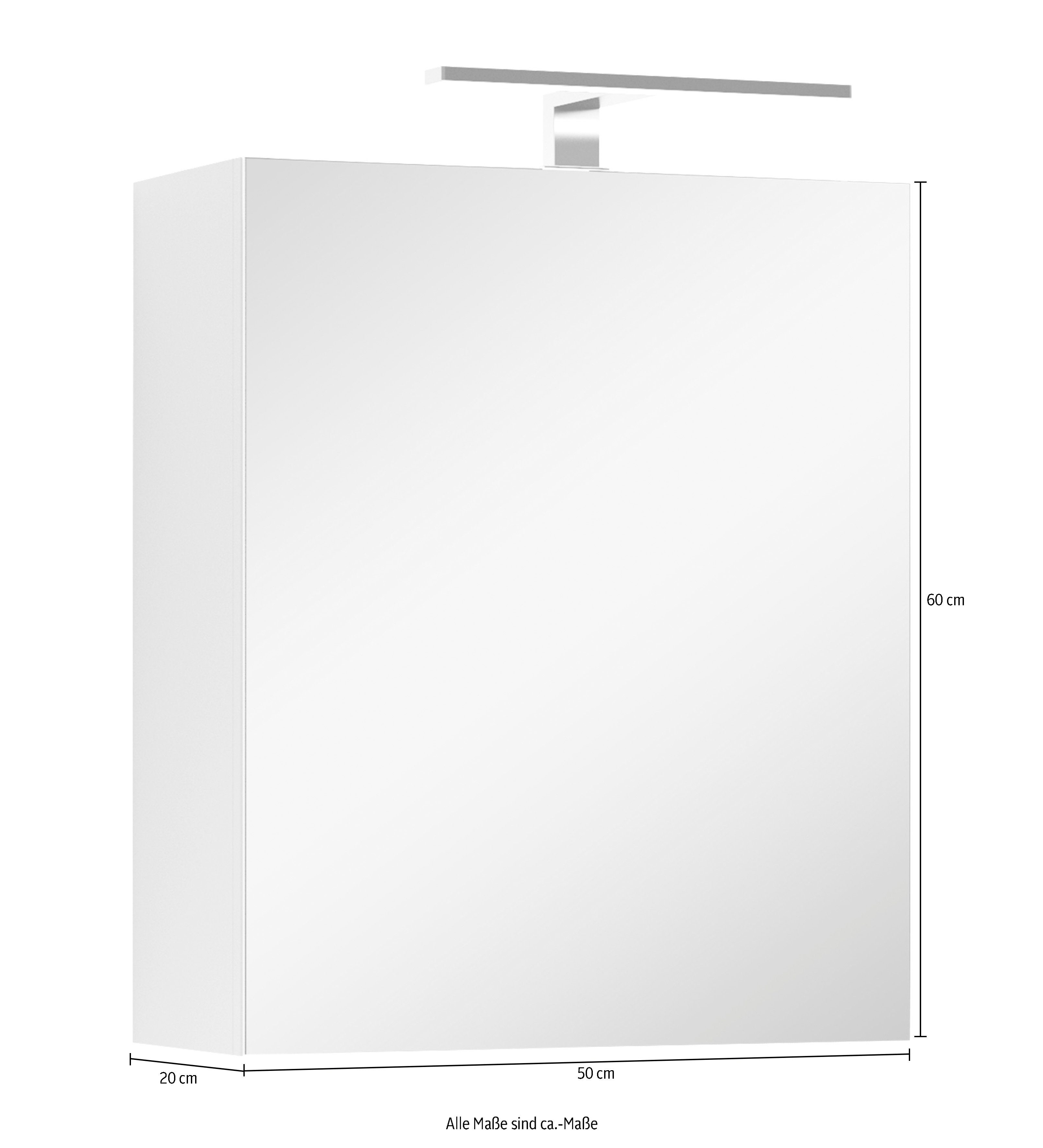 byLIVING Spiegelkast Spree Breedte 50 cm, 1-deurs, met ledverlichting en schakelaar-/stekkerdoos