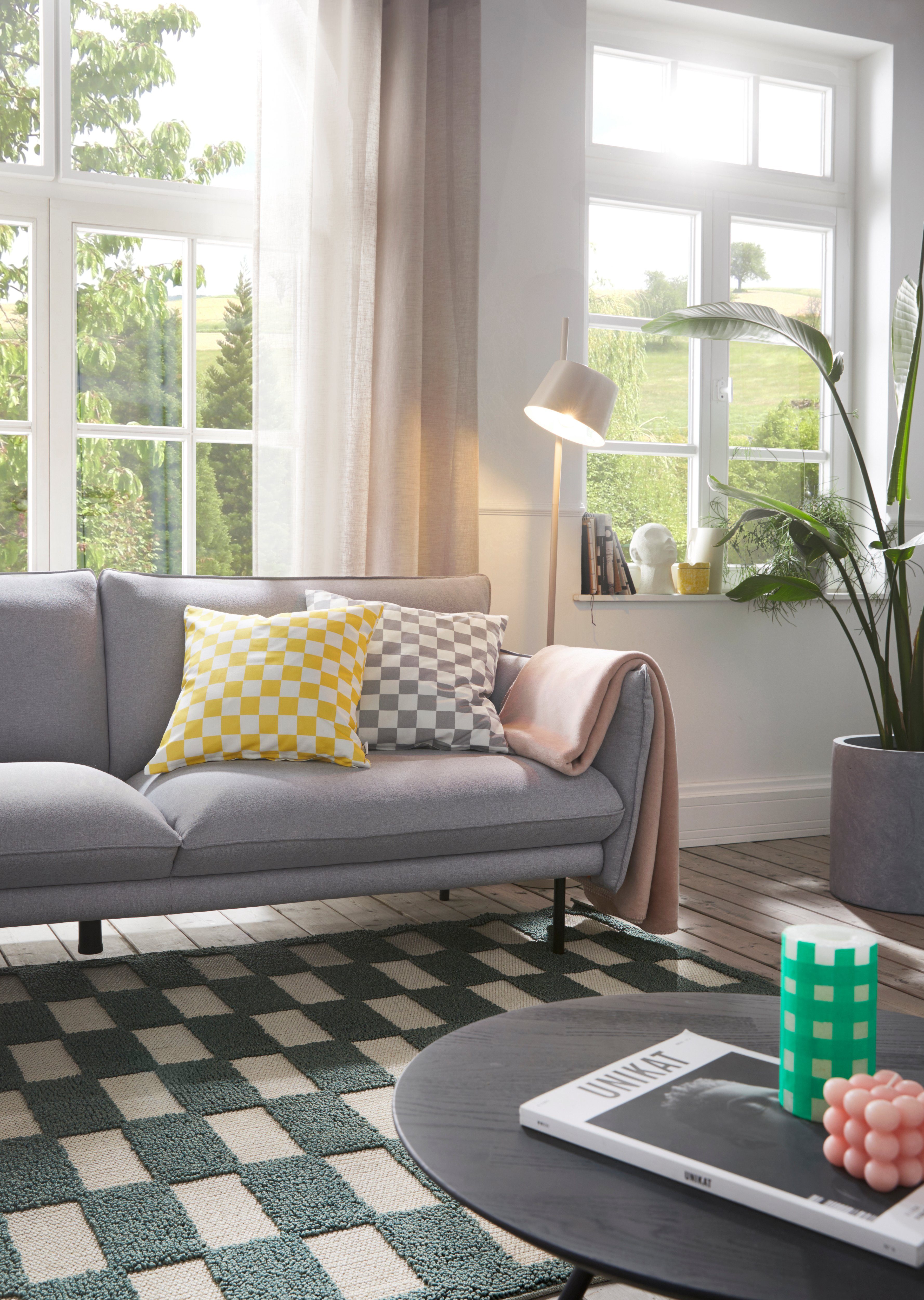 andas Sierkussen Milo Kussenovertrekken, set van 2 50x50 cm, zonder vulling, met een moderne ruit (2 stuks)