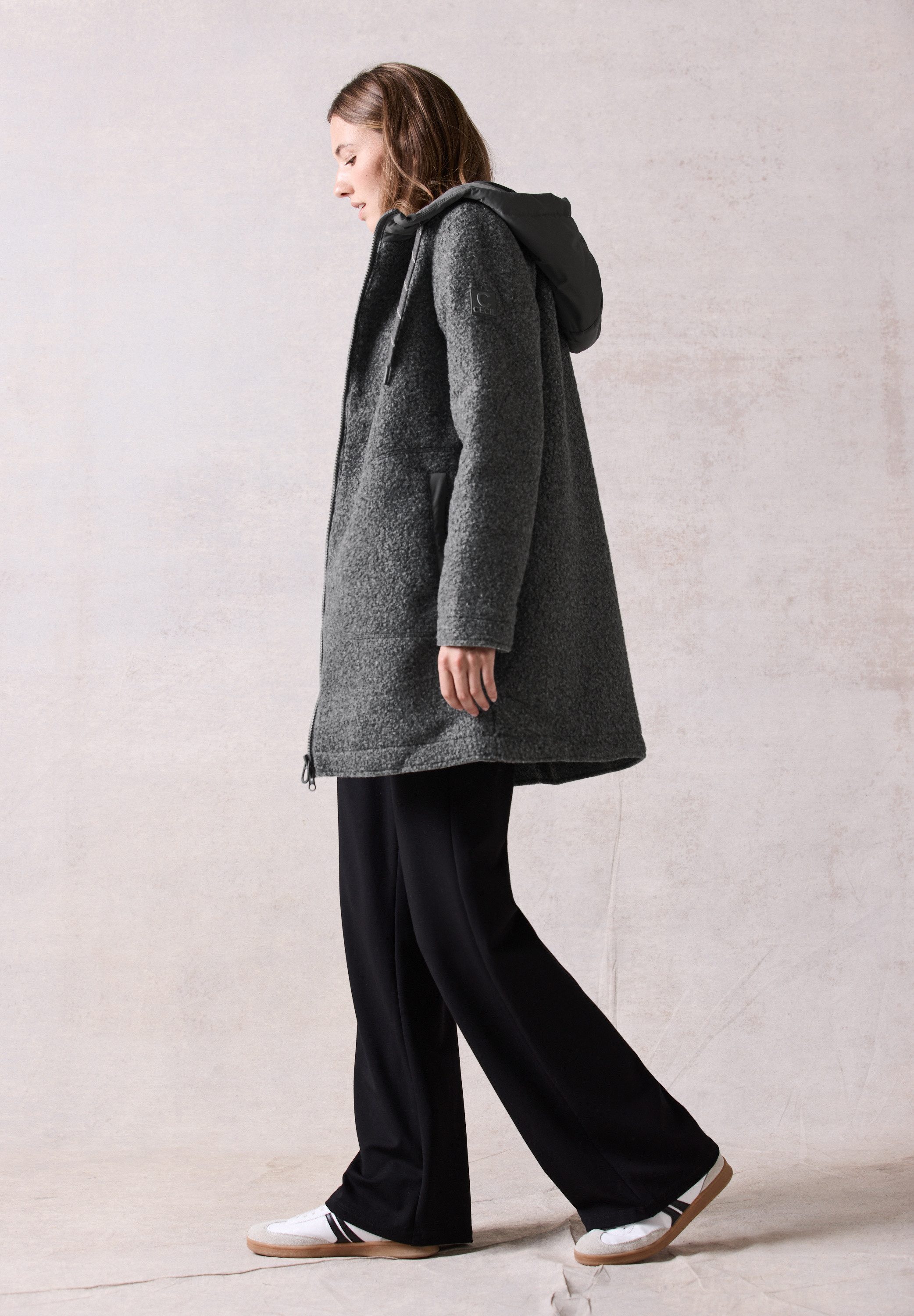 Cecil Korte jas in wol-look