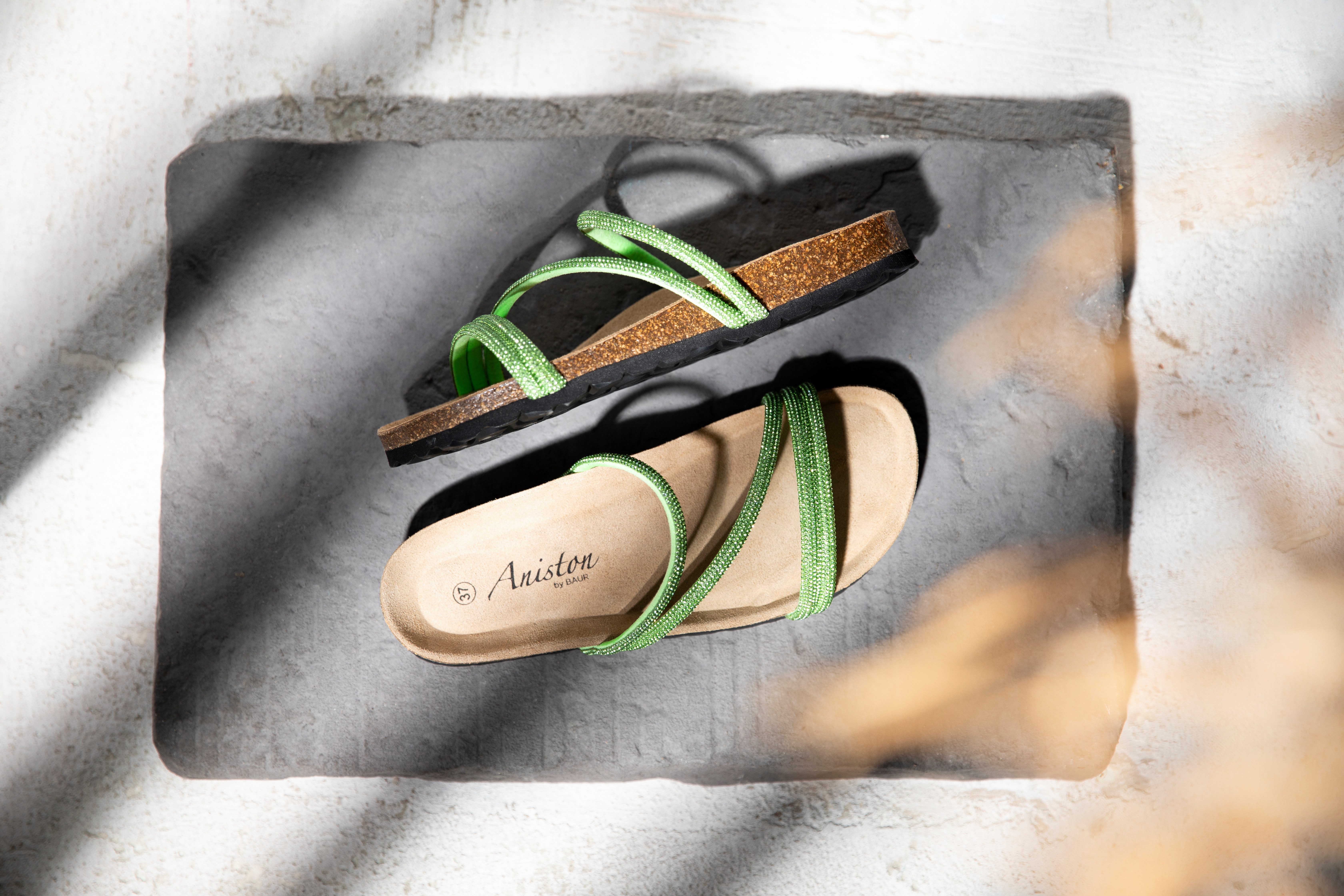 Aniston SHOES Slippers , zomerschoen, strandschoen, glitterstenen - nieuwe collectie