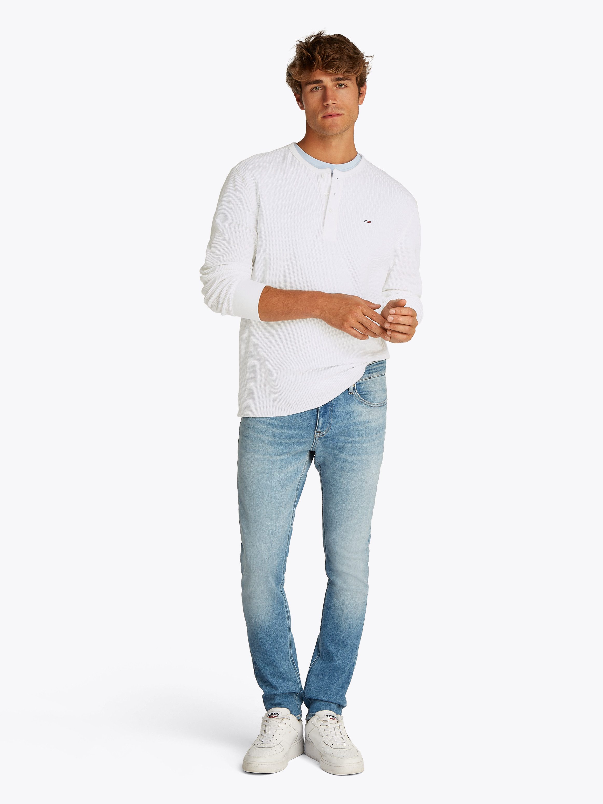 TOMMY JEANS Henleyshirt TJM REG WAFFLE HENLEY LS TEE
