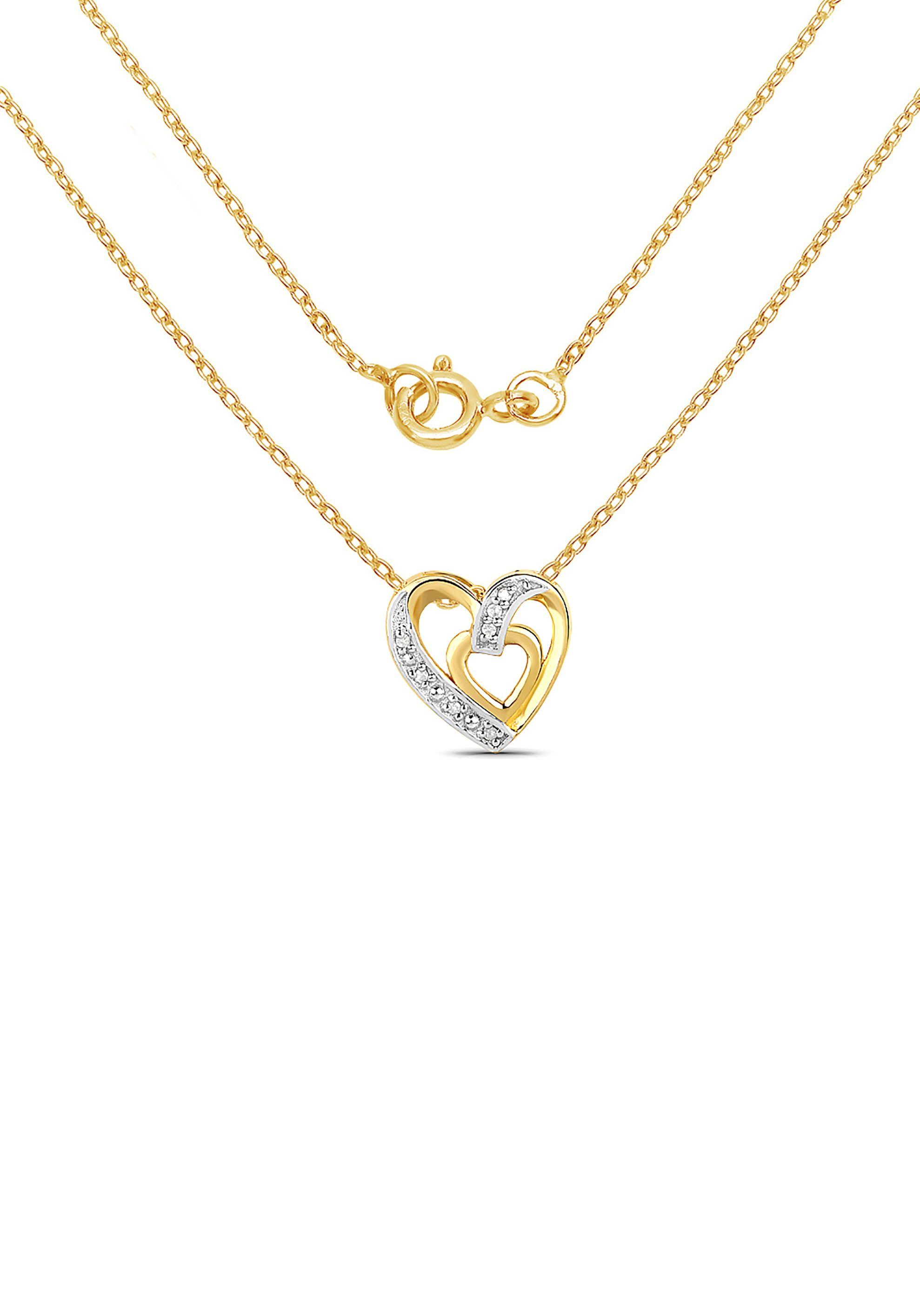 Firetti Ketting met hanger Sieraad Geschenk, Hart dames kettingen goud(kleur)