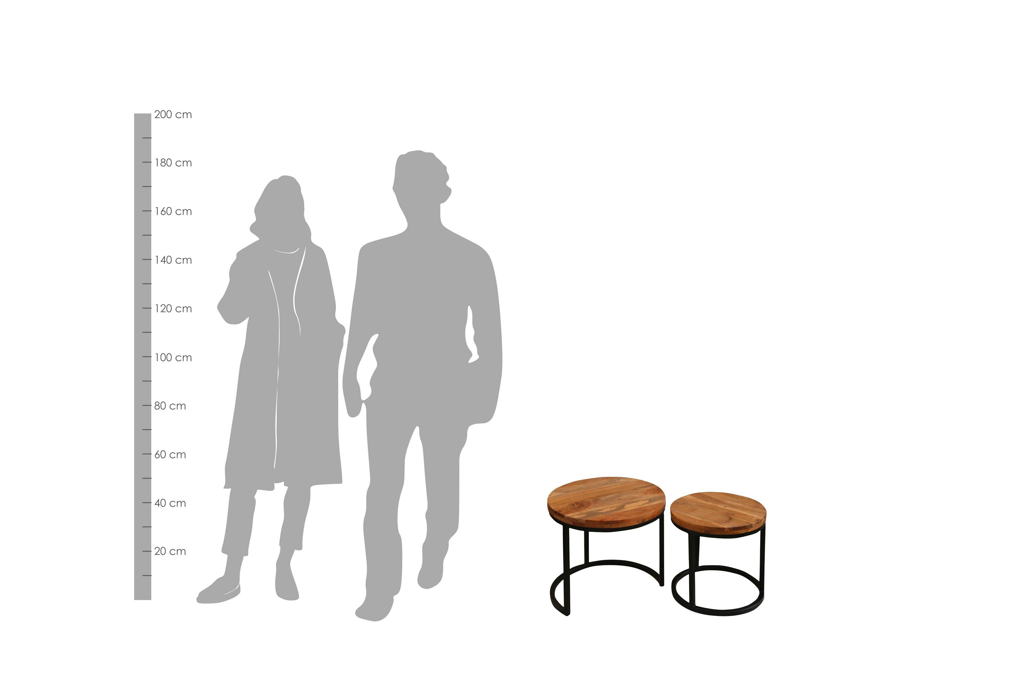 byLIVING Bijzettafel Selma van massief hout, dubbele bijzettafel