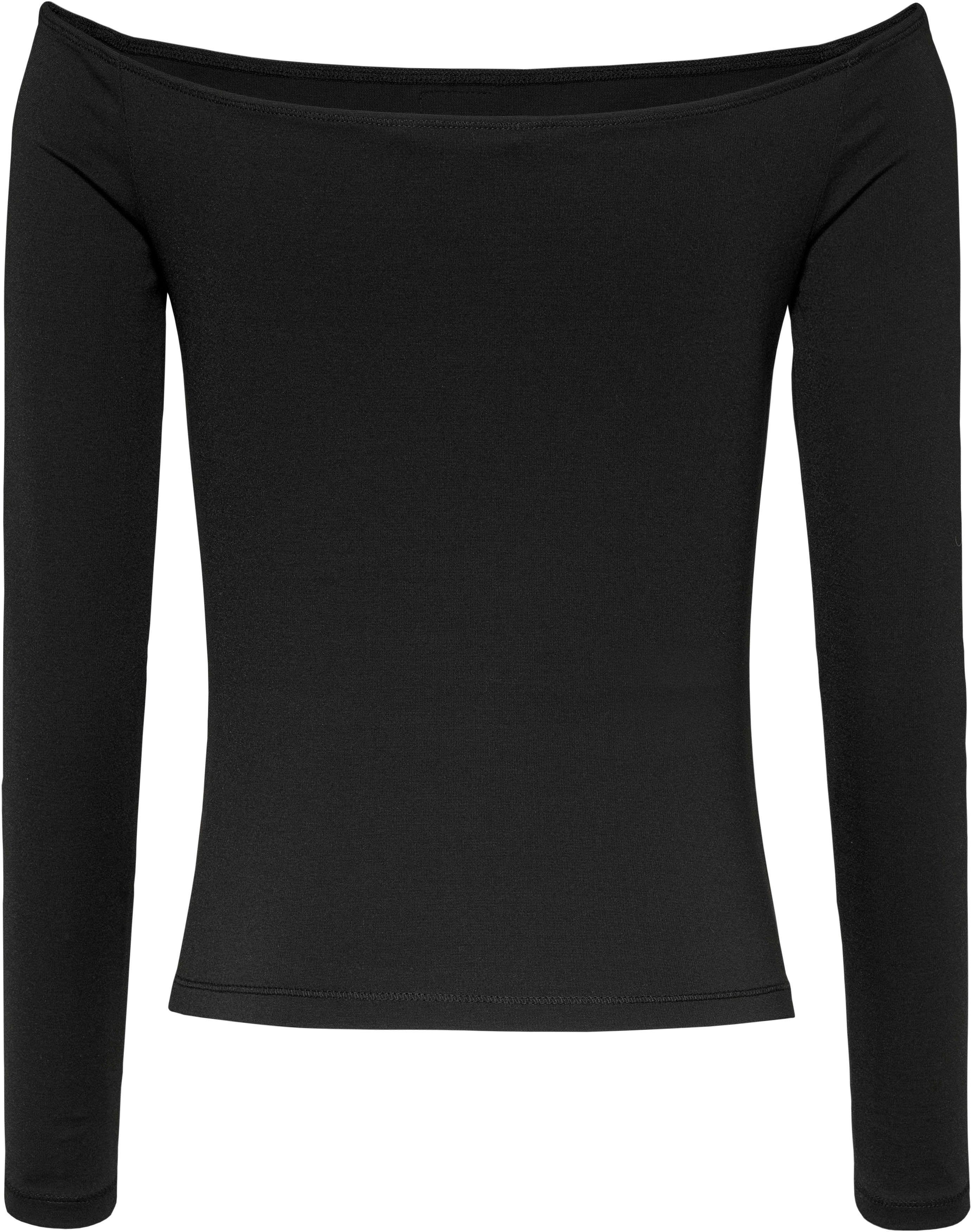 TOMMY JEANS Shirt met lange mouwen TJW SLIM BADGE CUTOUT TOP LS