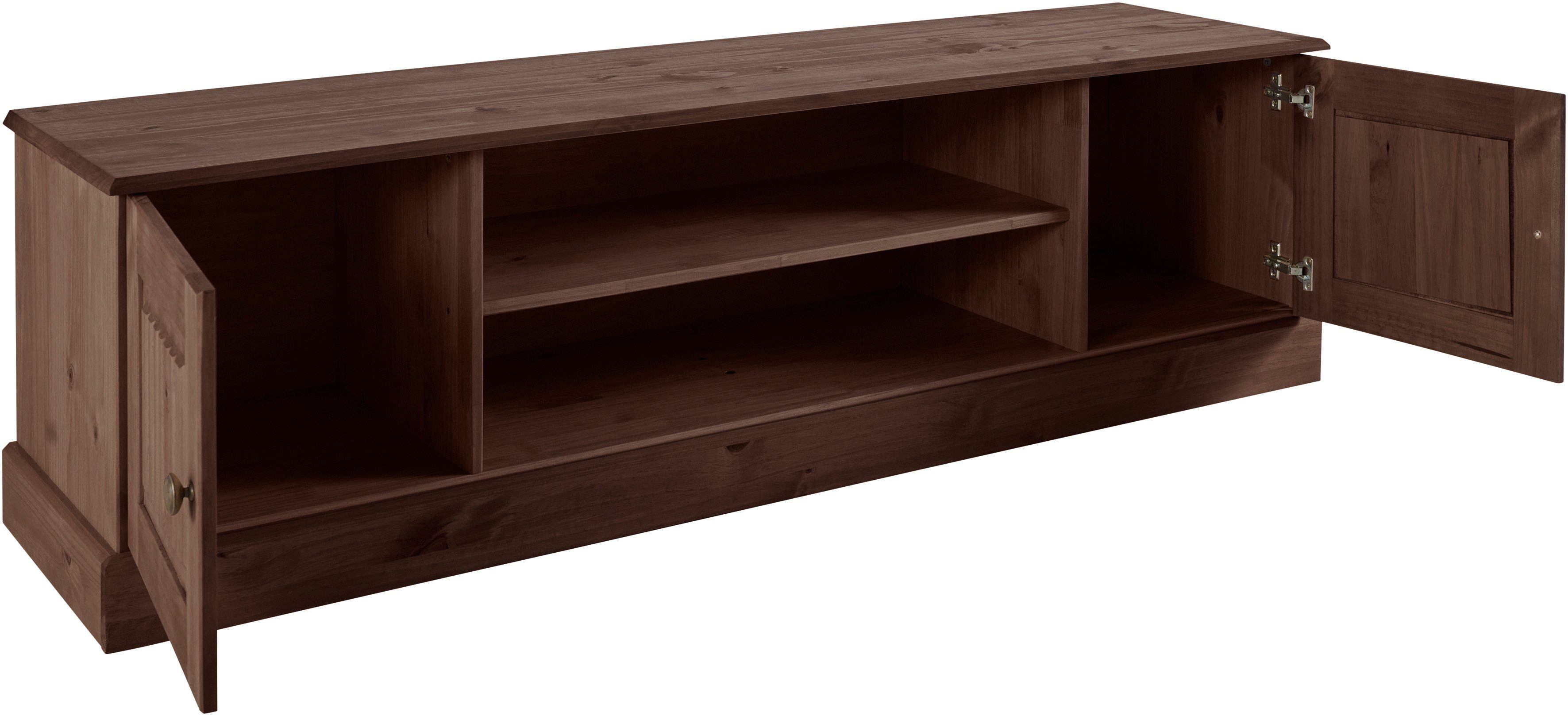 Home affaire Tv-meubel Liotta met kabeldoorgang en 1 losse plank, massief grenen