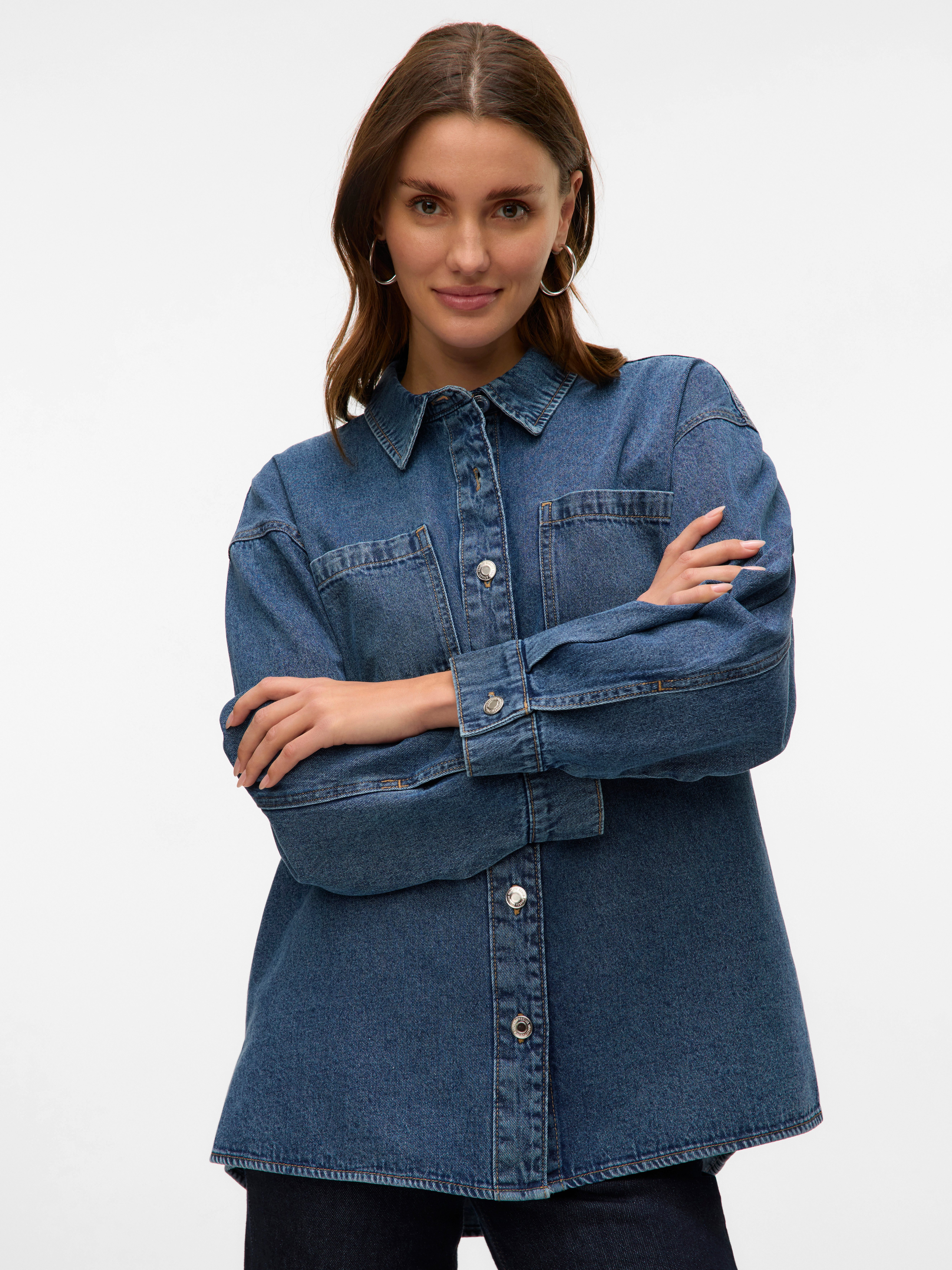 Vero Moda Jeans blouse VMJENNIE LS OVERSIZE DENIM SHIRT GA NOOS