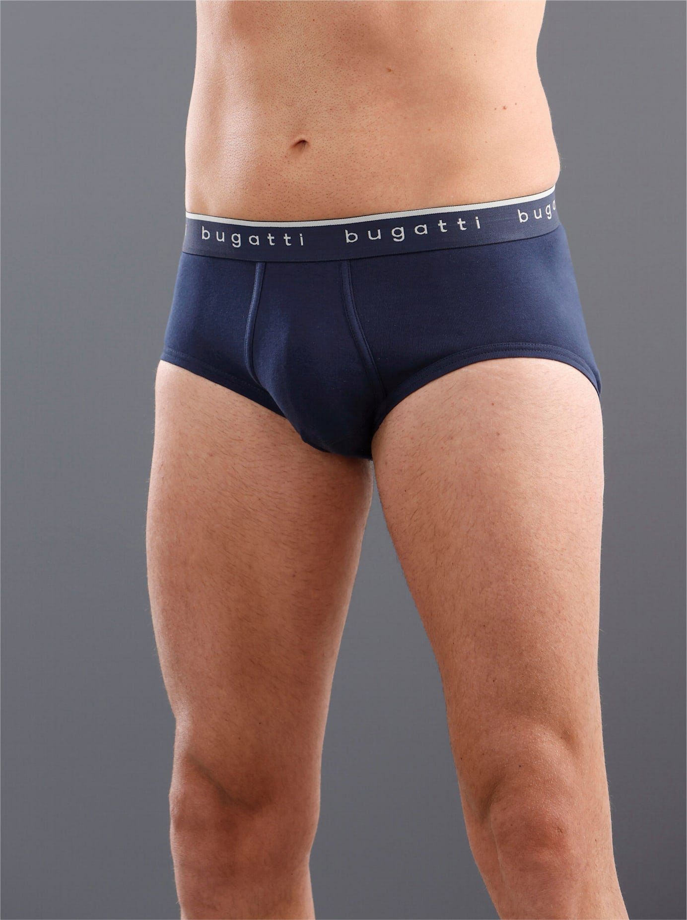 Bugatti Slip (1 stuk) heren slips maat 8 blauw