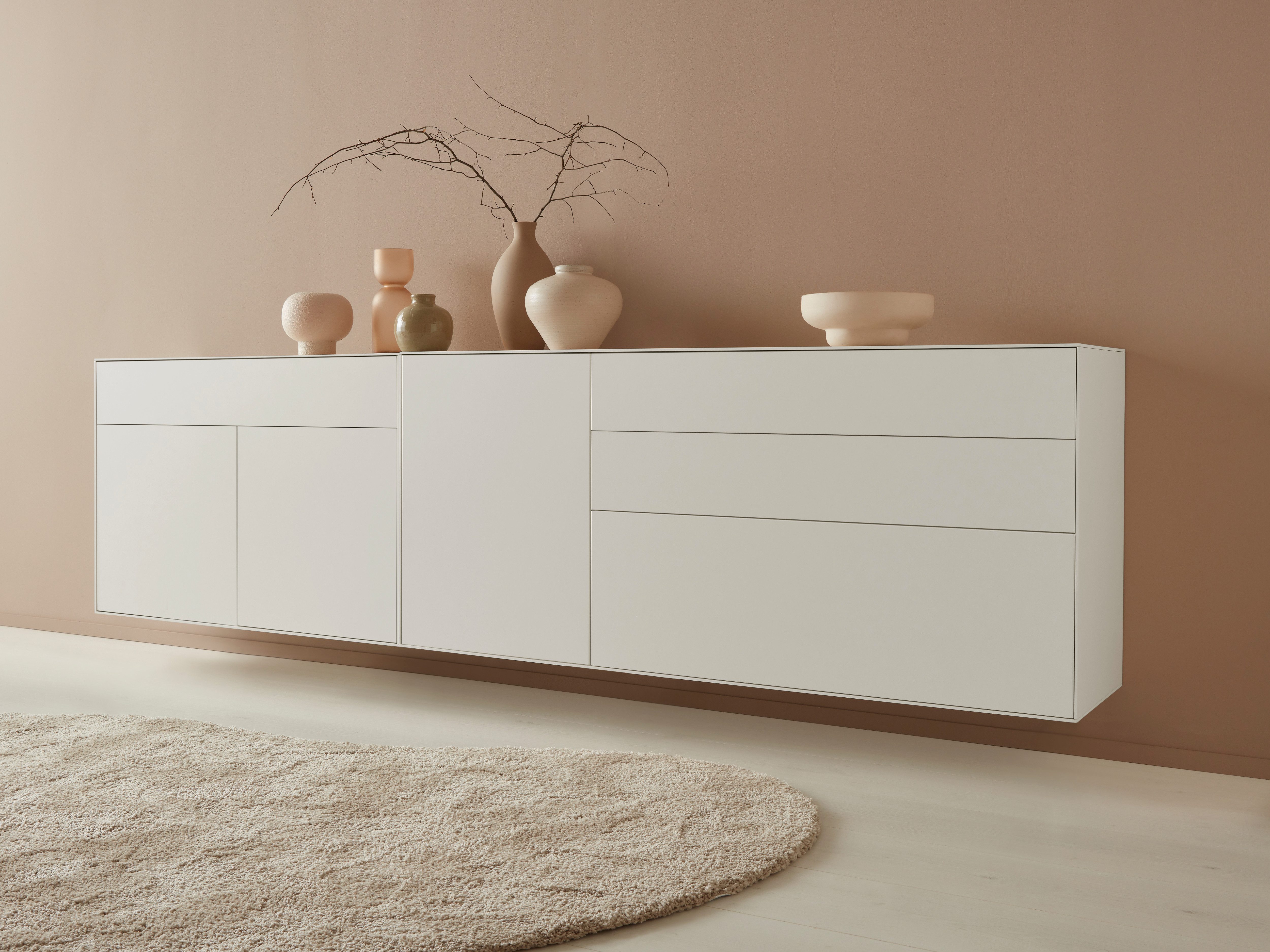 LeGer Home by Lena Gercke Dressoir Essentials Breedte: 279 cm, MDF gelakt, push-to-open-functie (2 stuks)