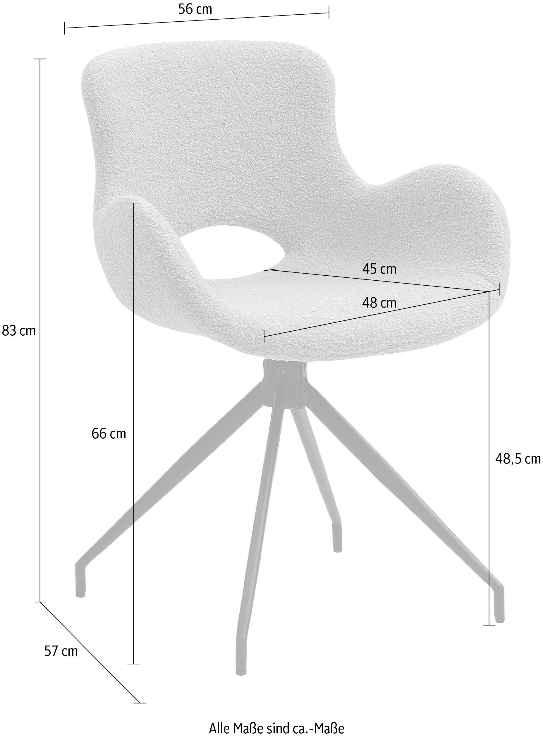 SalesFever Eetkamerstoel 180° draaiplaat onder de zitting, met rug cut-out