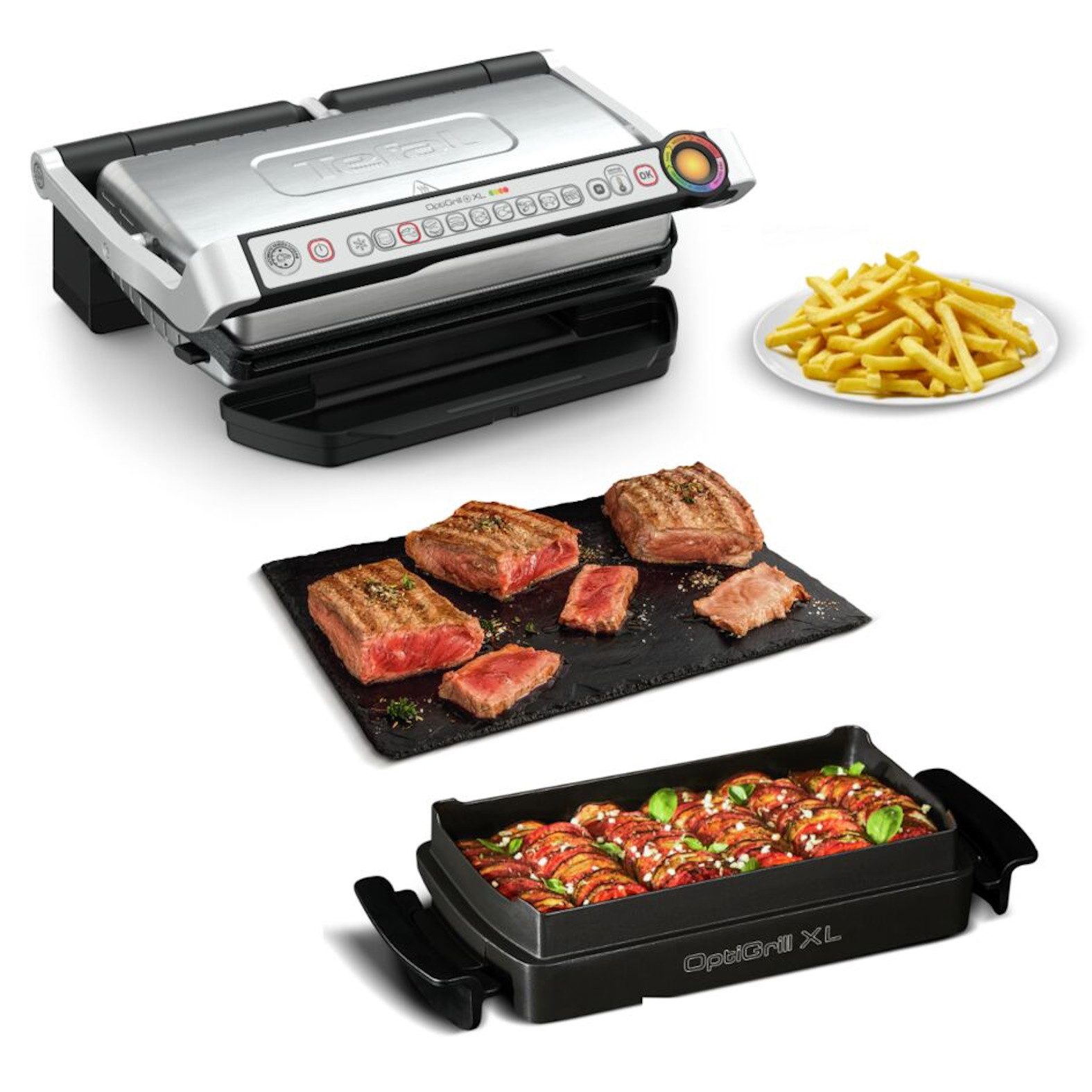 Tefal Contactgrill OptiGrill+ XL incl. bakplaat, handmatige modus met 4 temperaturen