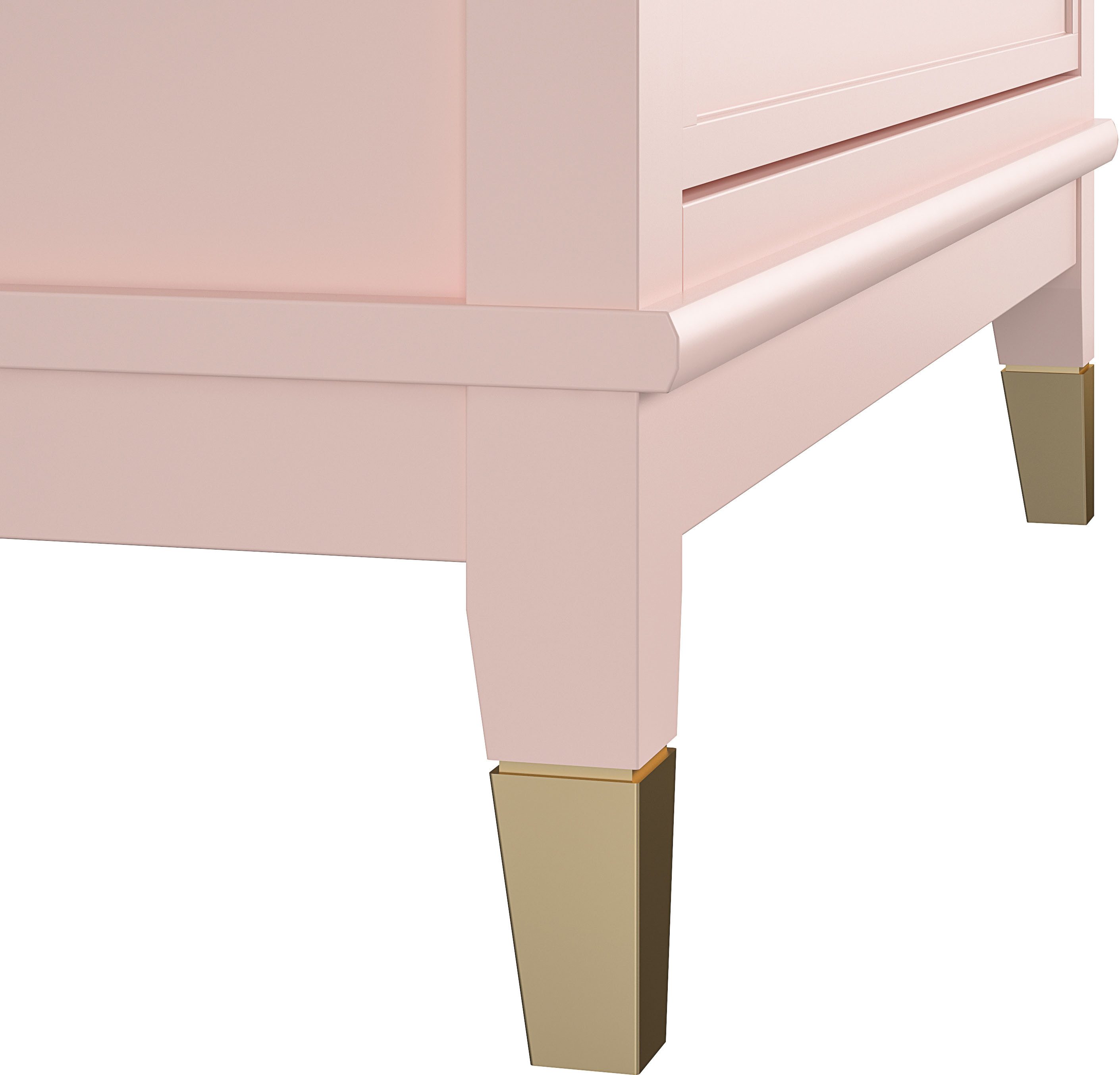 CosmoLiving by Cosmopolitan Kast Westerleigh met 4 laden, mdf, poten van massief hout, hoogte 106 cm, breedte 76 cm