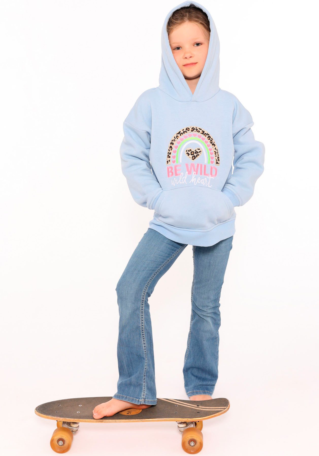 Zwillingsherz Hoodie "Nicki" Kids met hartjes- en leeuwdetails voor meisjes
