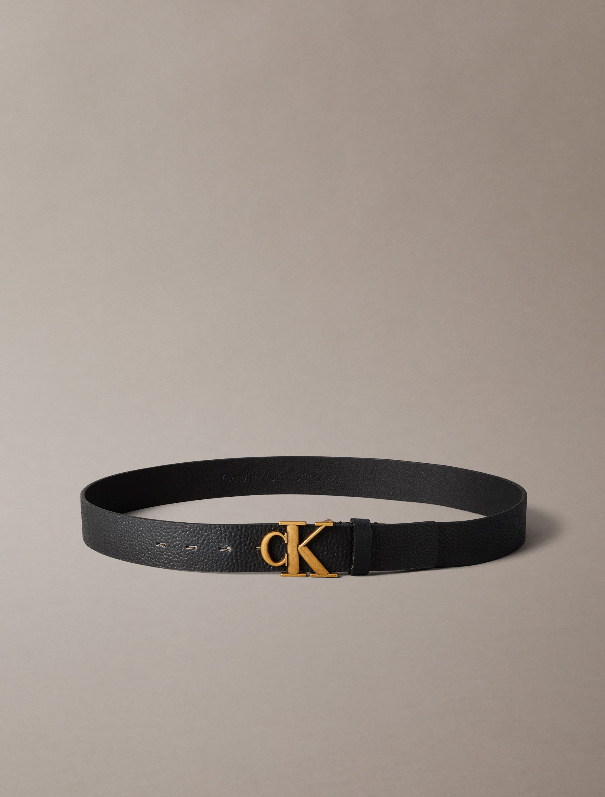 Calvin Klein Leren riem MONOGRAM BUCKLE FIXED BELT 35MM