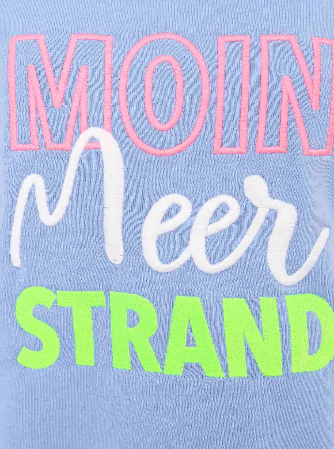 Zwillingsherz Hoodie Moin Meer Strand met used-look randen en maritieme borduursel