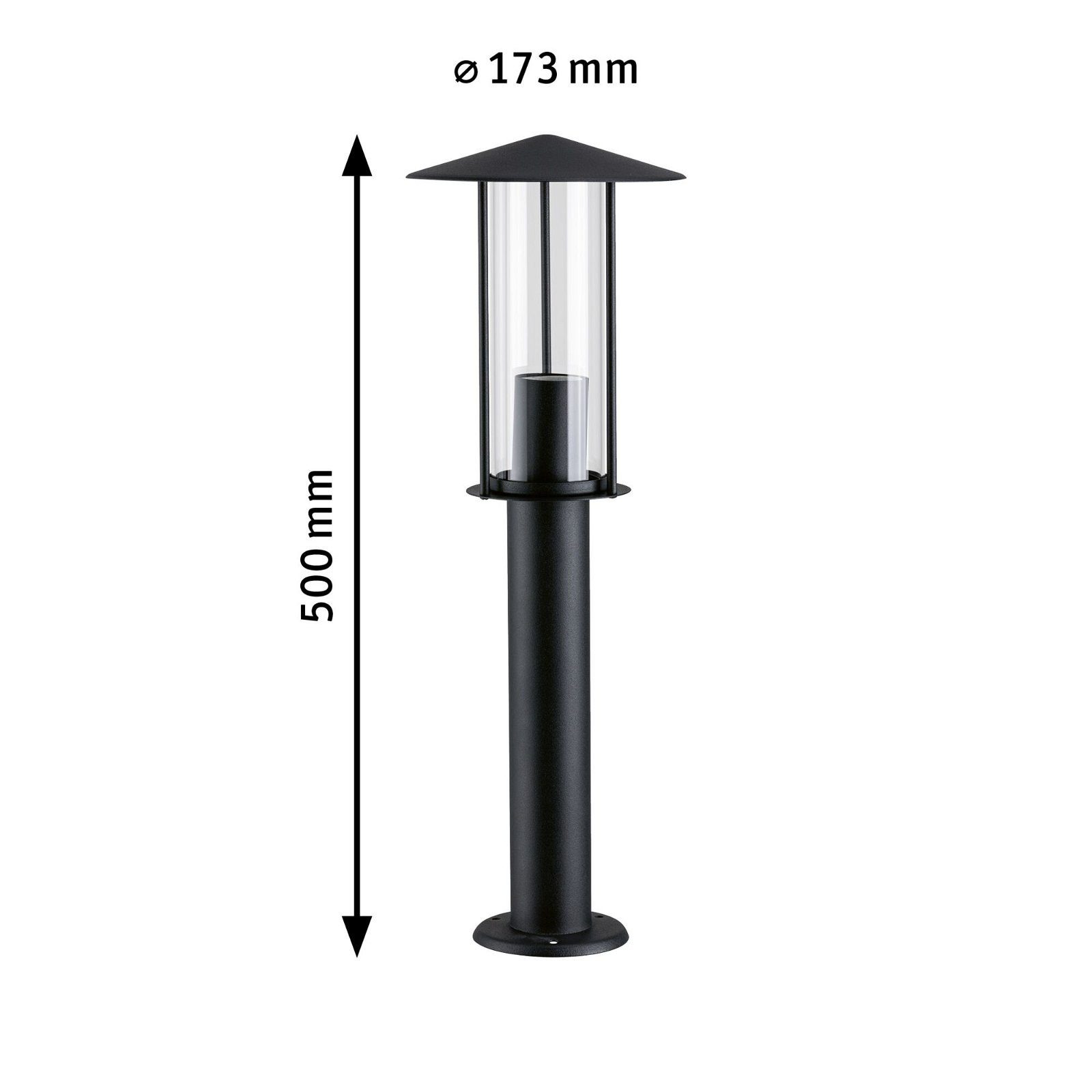 Paulmann Paalverlichting Classic IP44 500mm 2200K 4,3W 420lm 230V zwart E27 metaal (1 stuk)
