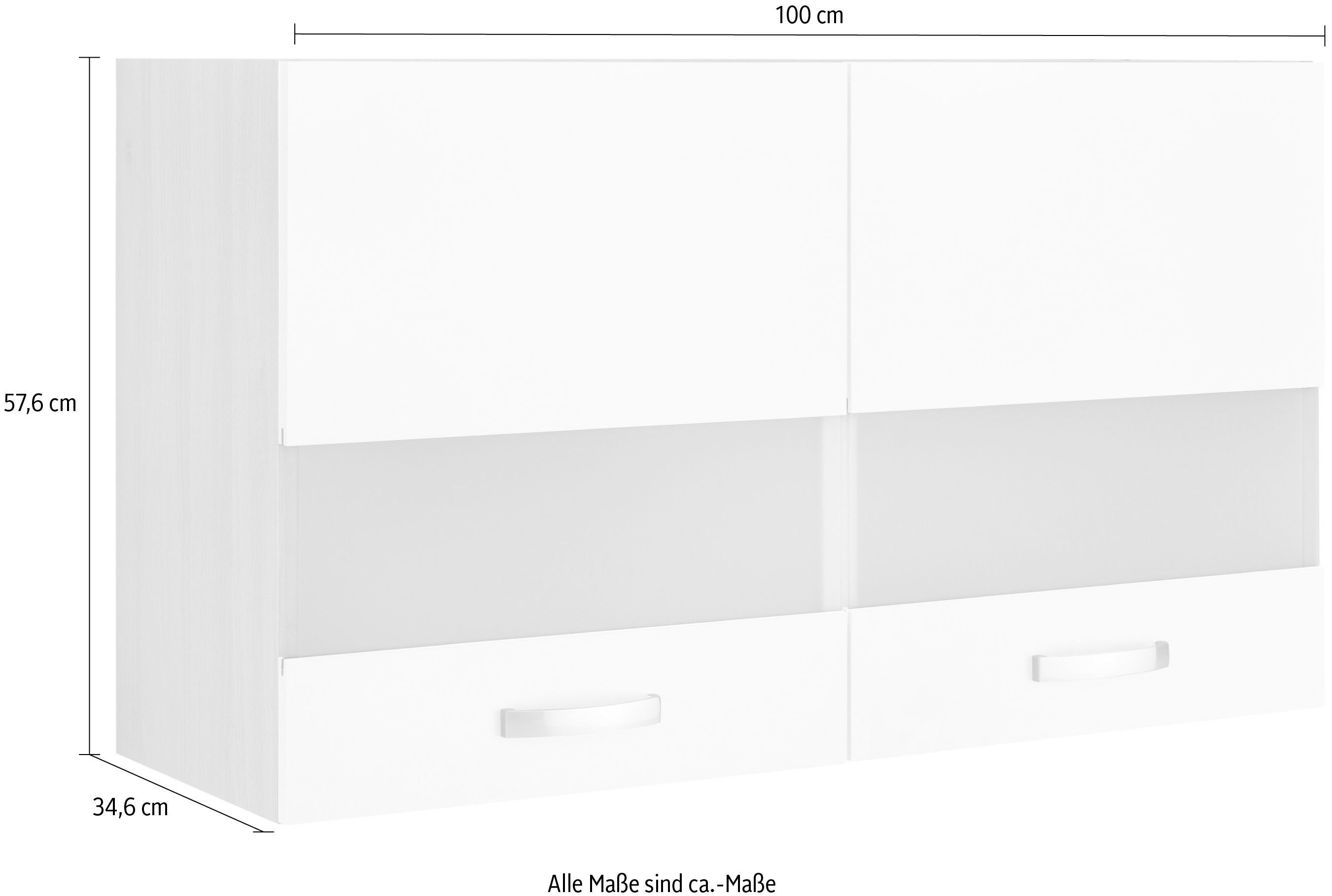 OPTIFIT Hangend kastje met glasdeur Faro , met metalen handgrepen, breedte 100 cm