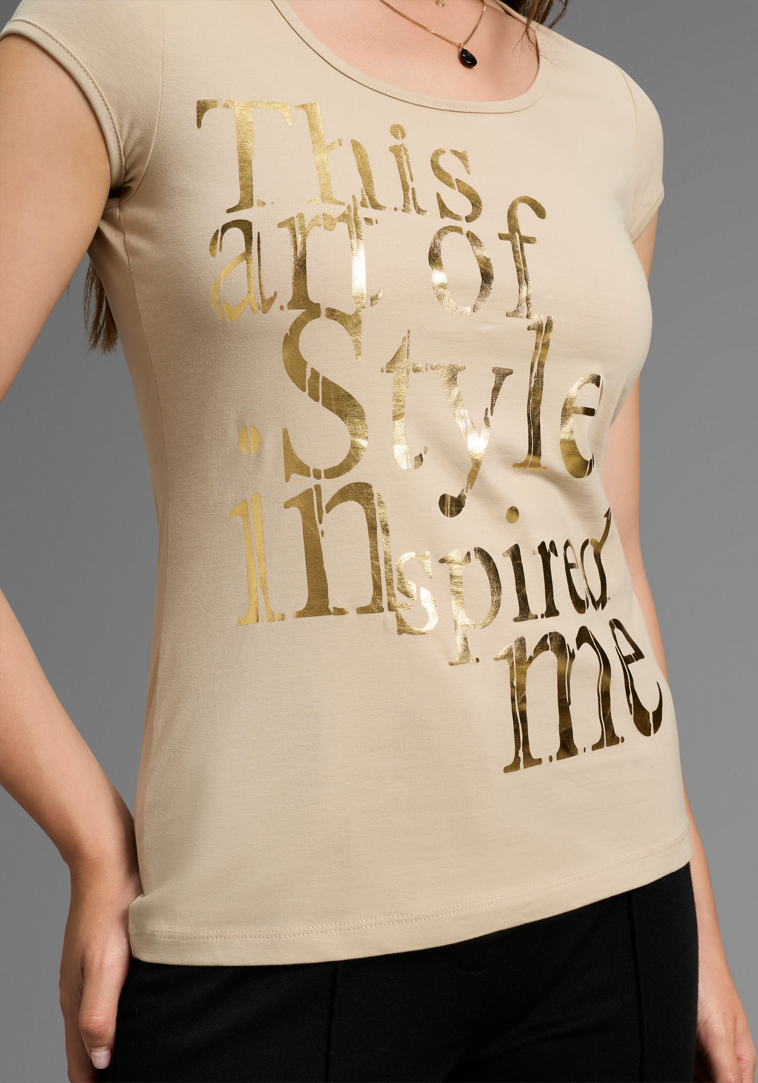 Laura Scott T-shirt zeer figuurvolgend, met frisse print, ronde hals, voor vrije tijd