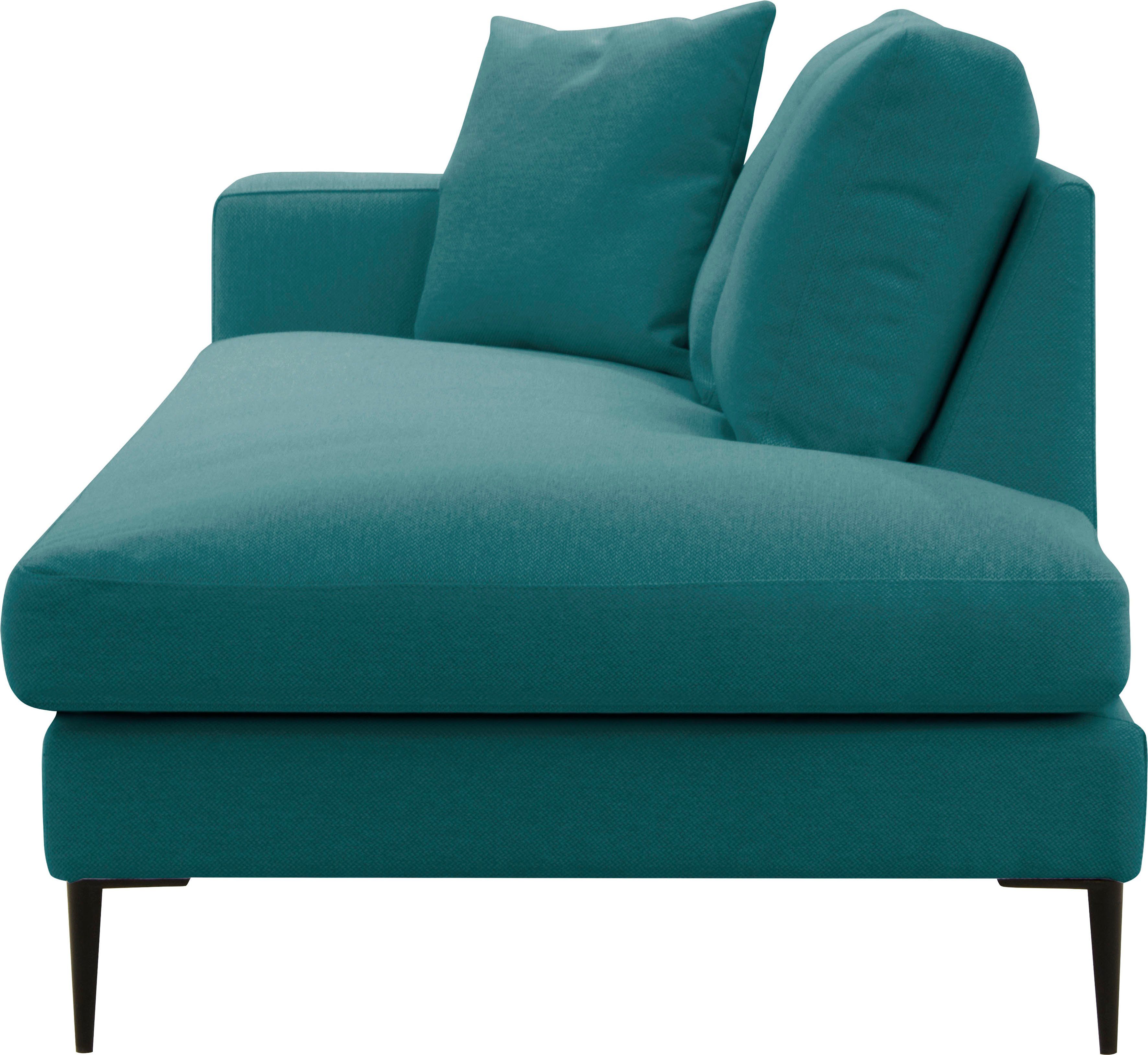 Leonique Récamier Cozy chaise longue, afmetingen B/D/H: 195/97/80 cm met los kussen en metalen poten, armleuning naar keuze links of rechts