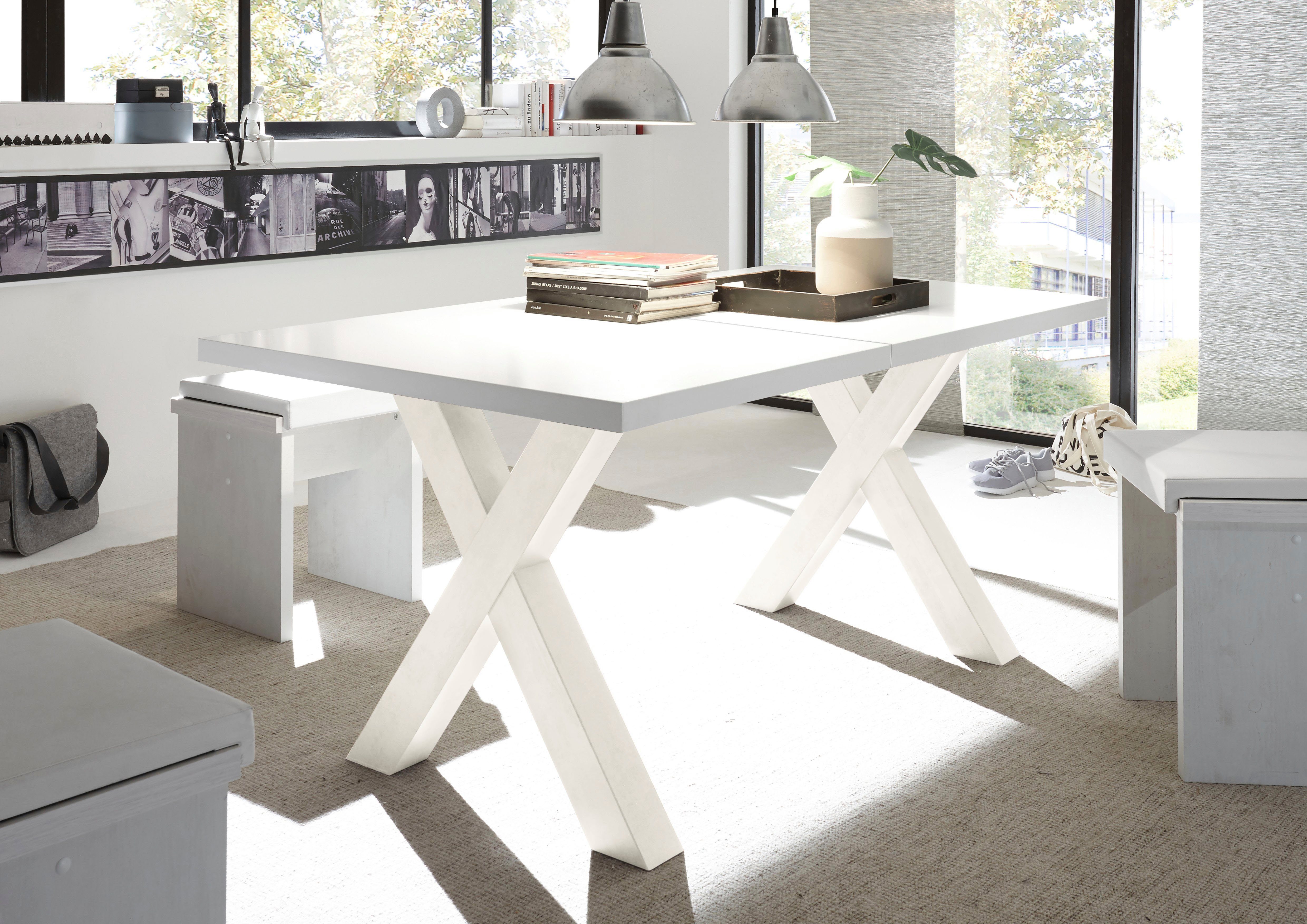 Mäusbacher Eettafel Mister TOPSELLER! met lade (160-210 cm), frame in x-model