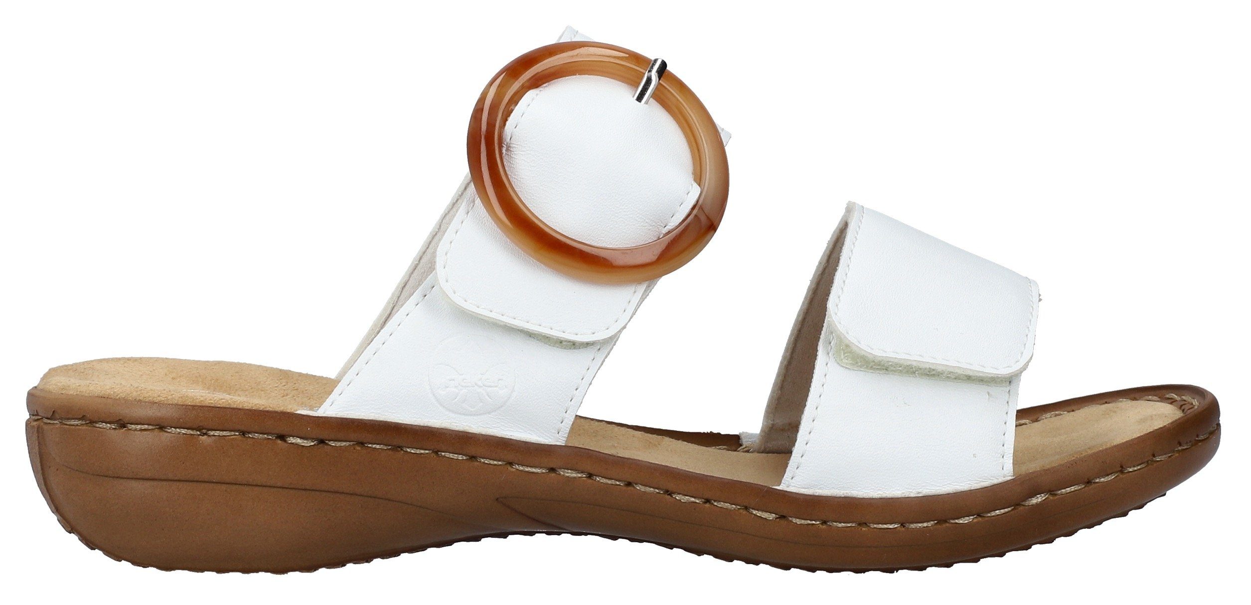 Rieker Slippers sleehak, zomerschoen, slippers met grote siergesp