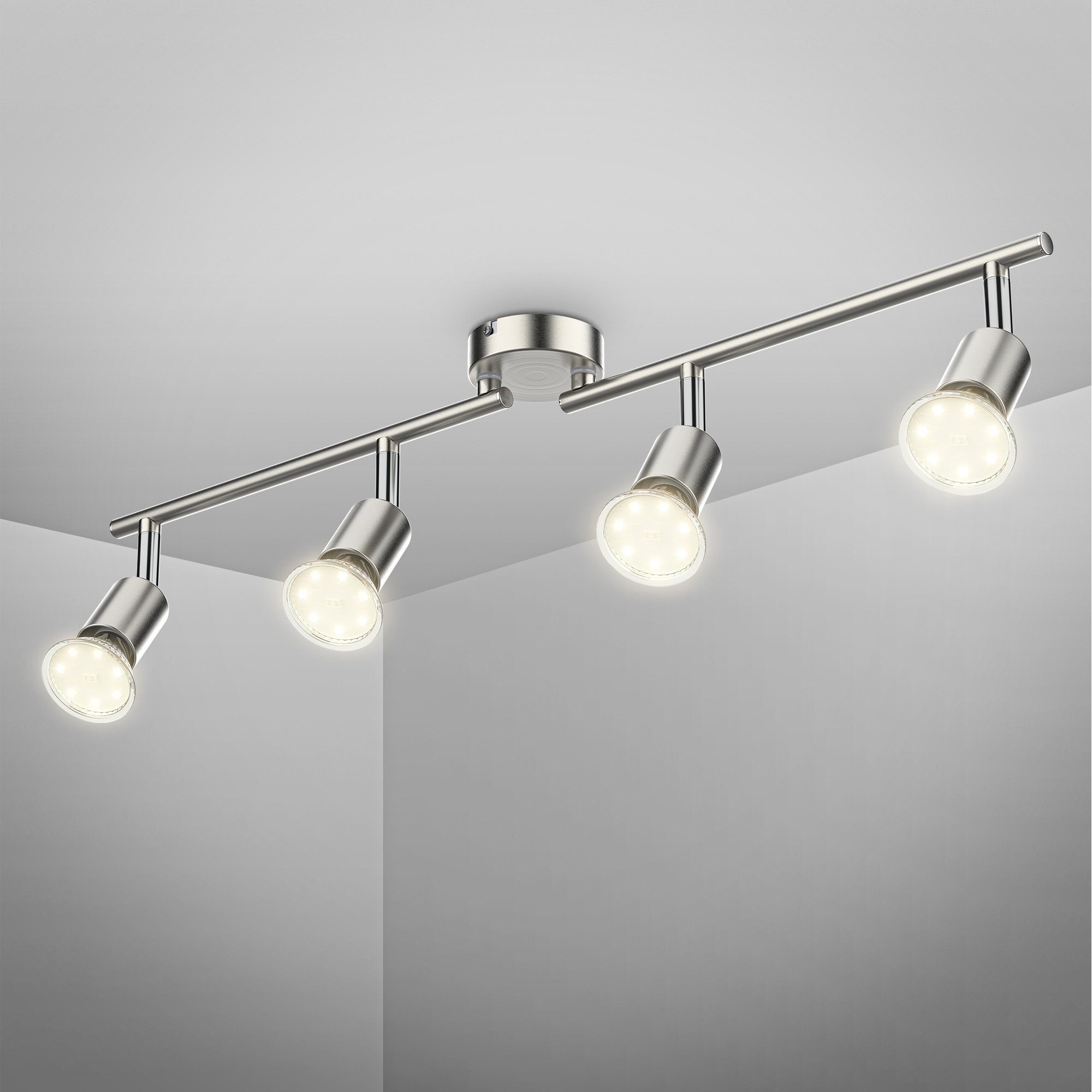 Finsrud Plafondlamp, Paneel LED Nikkel mat, 1-licht H9046202