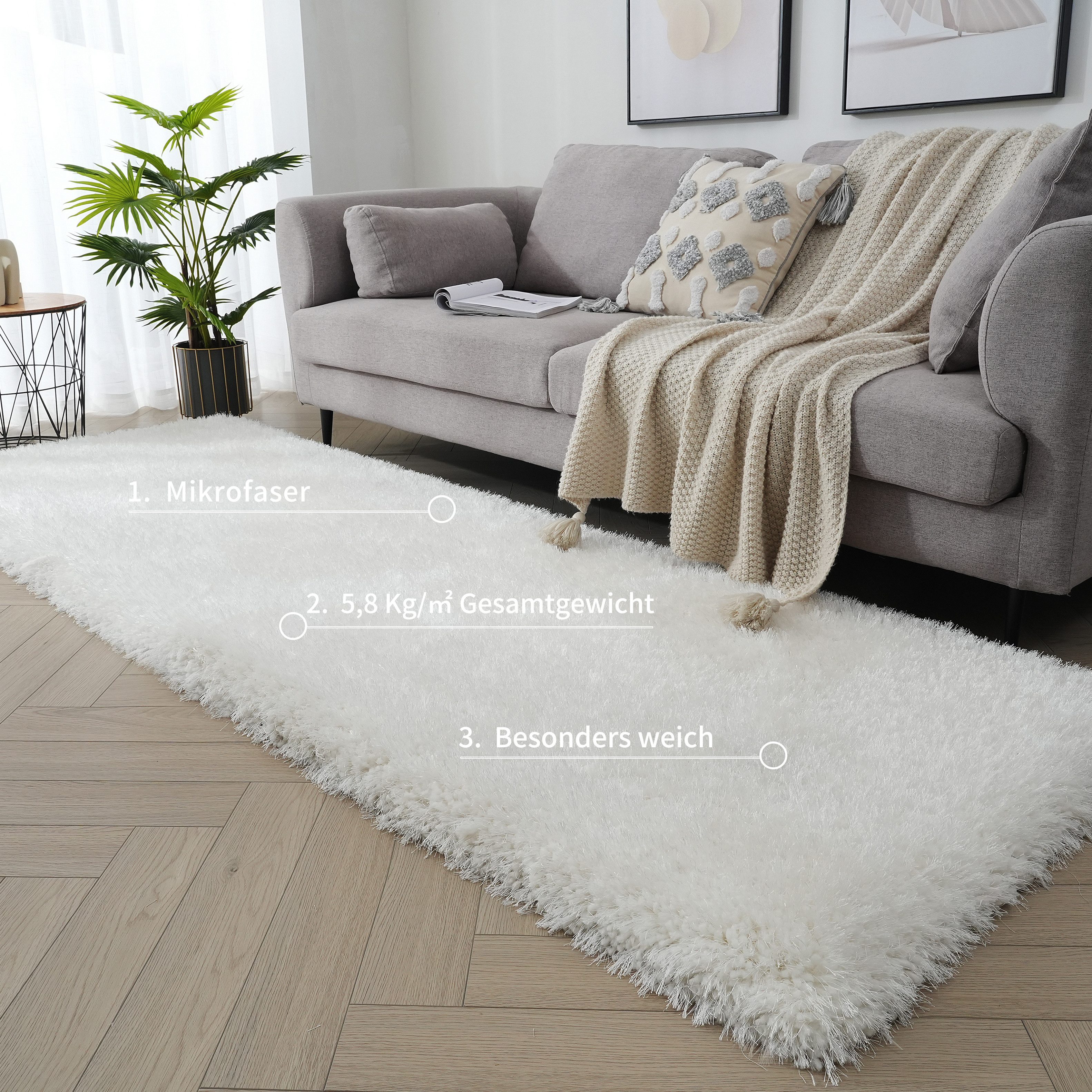Guido Maria Kretschmer Home&Living Hoogpolige loper Micro exclusieve tapijt, zeer hoge pool, zacht door microvezel