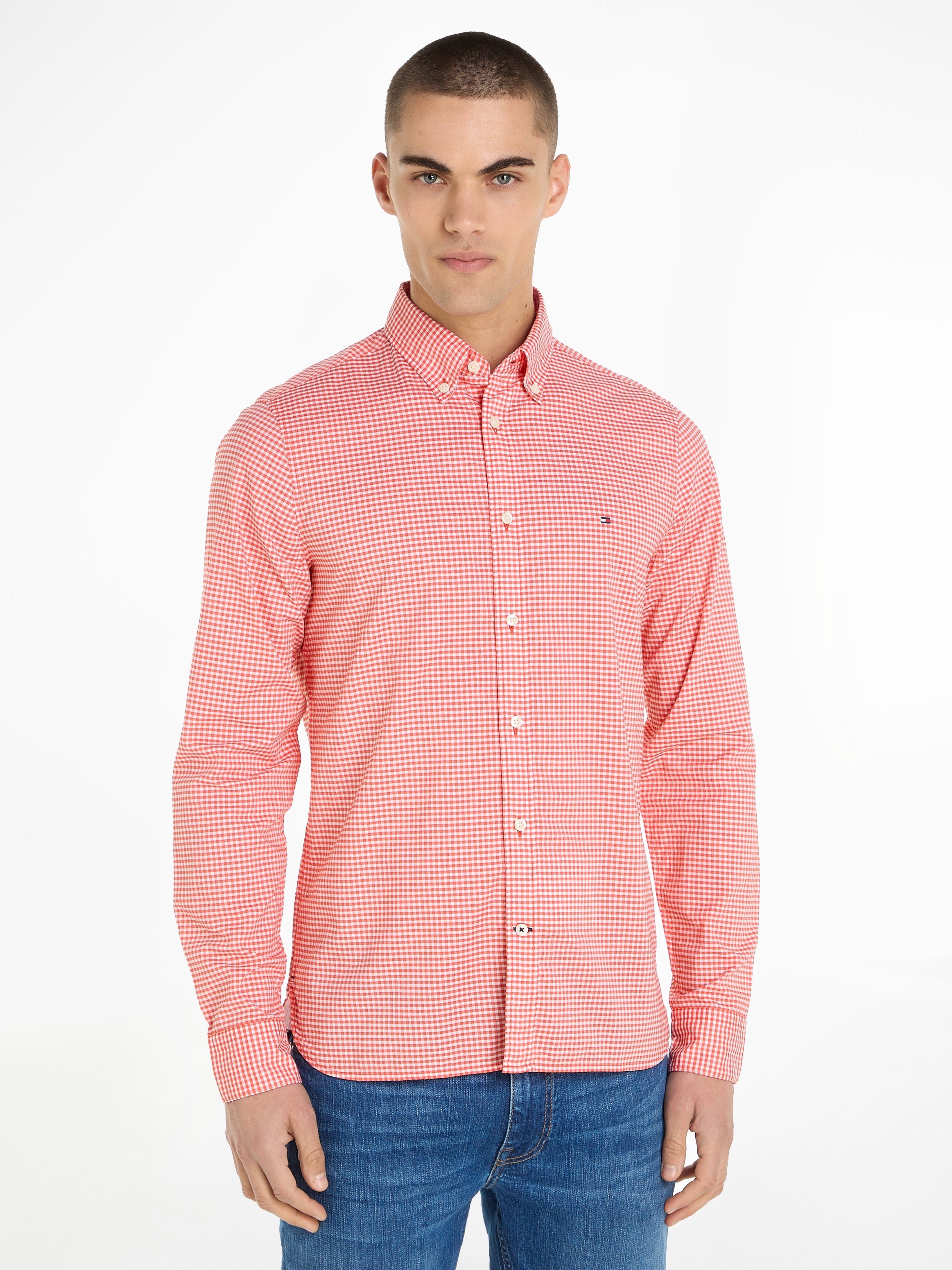 Tommy Hilfiger Geruit overhemd FLEX TEXTURED GINGHAM SF SHIRT