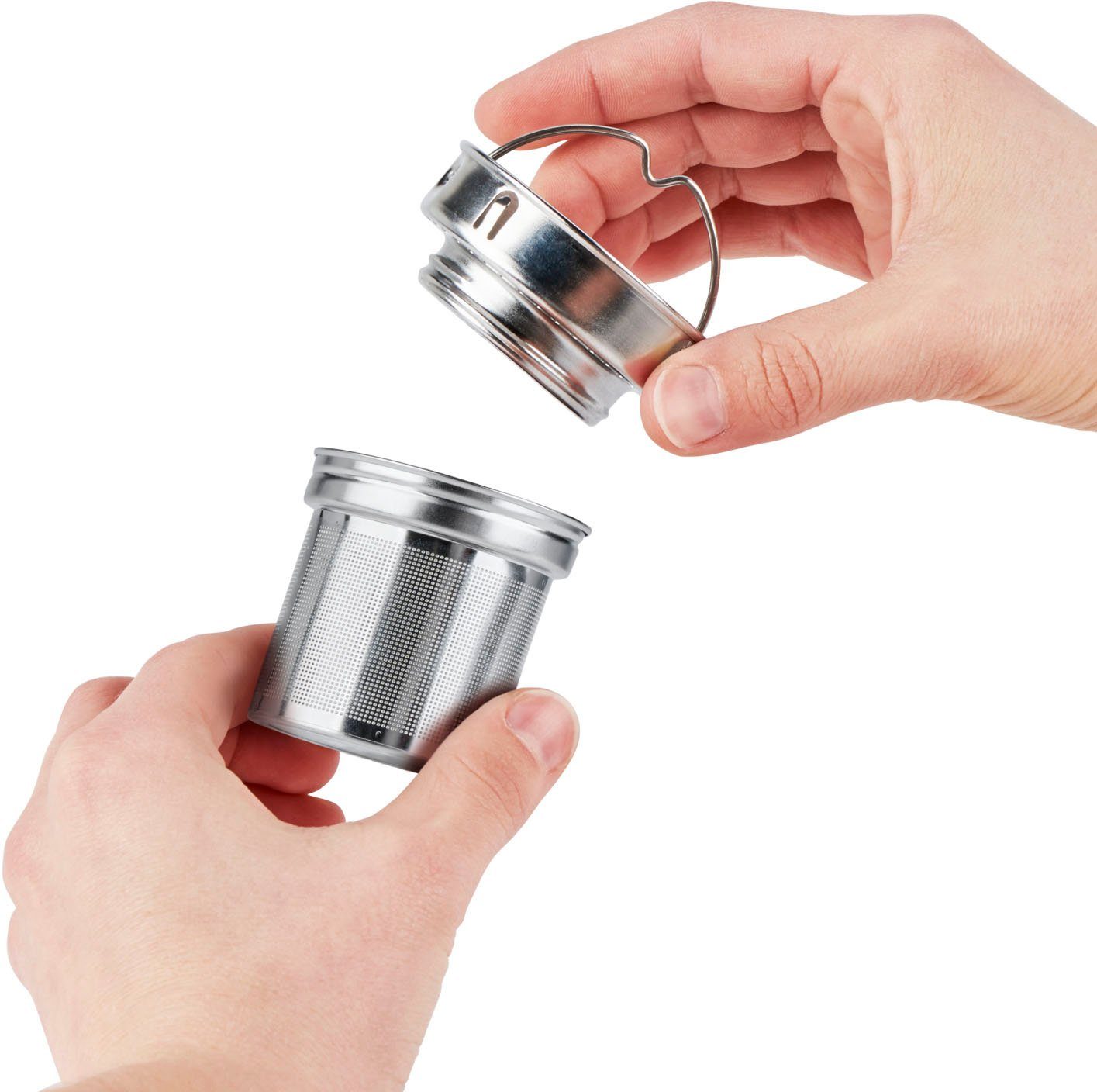 Emsa Thermosbeker Tea Mug Theekop, 400 ml, 100% dicht, 3-delig, met uitneembaar theefilter (set, 3-delig)