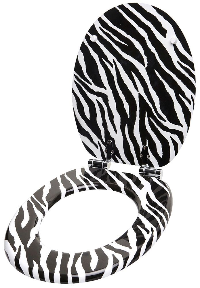 Sanilo Toiletzitting Zebra Look met soft-closemechanisme