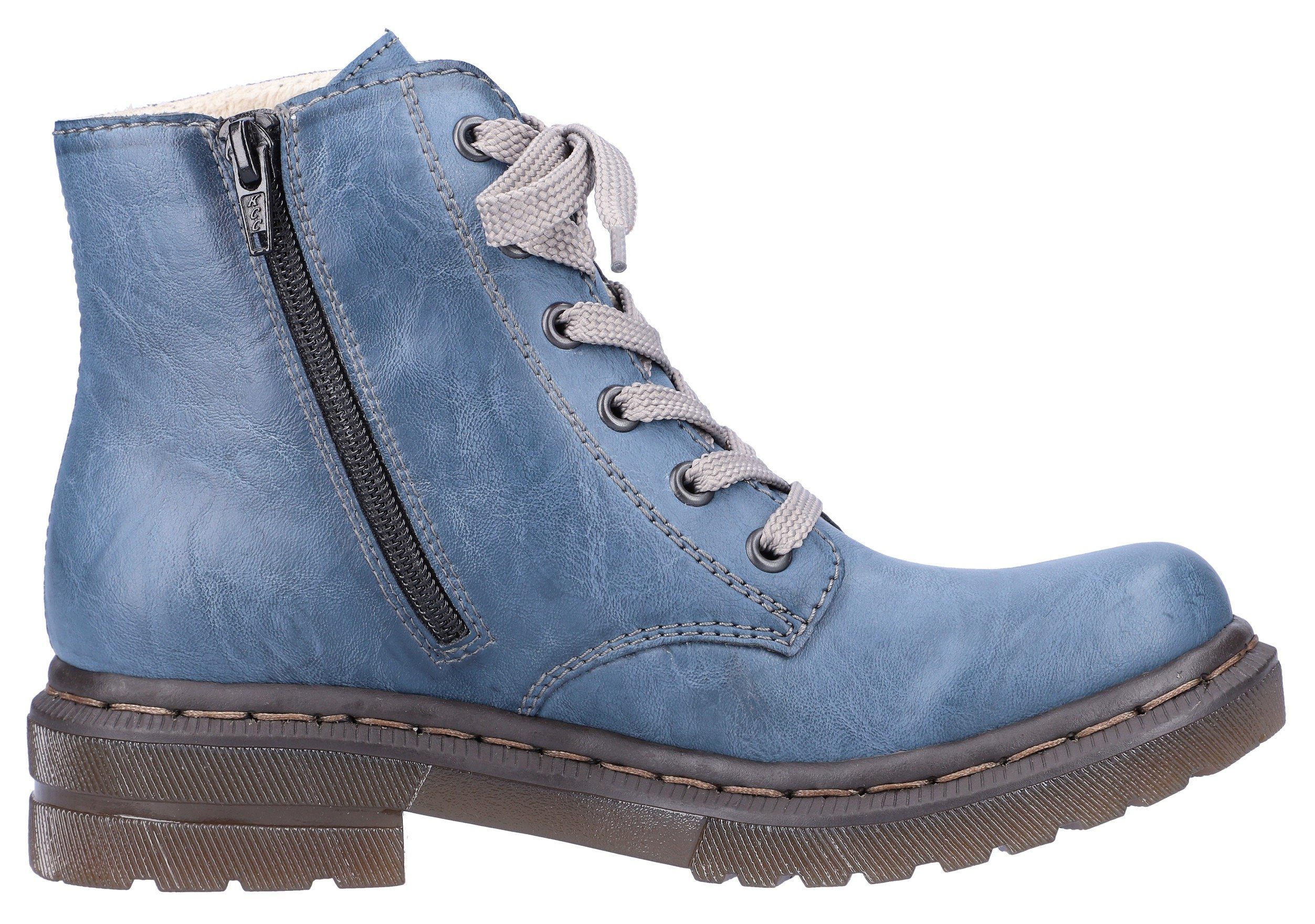 Rieker Hoge veterschoenen veterschoen, blokhak, met logo-embossing